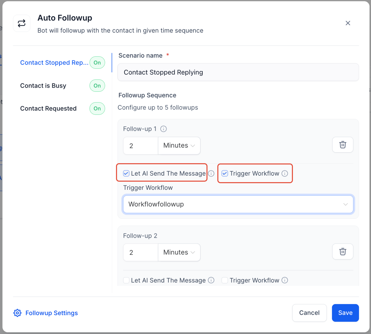 Conversation AI Auto Follow-up – Step 3: Customize the Follow-Up Message and Trigger Workflows