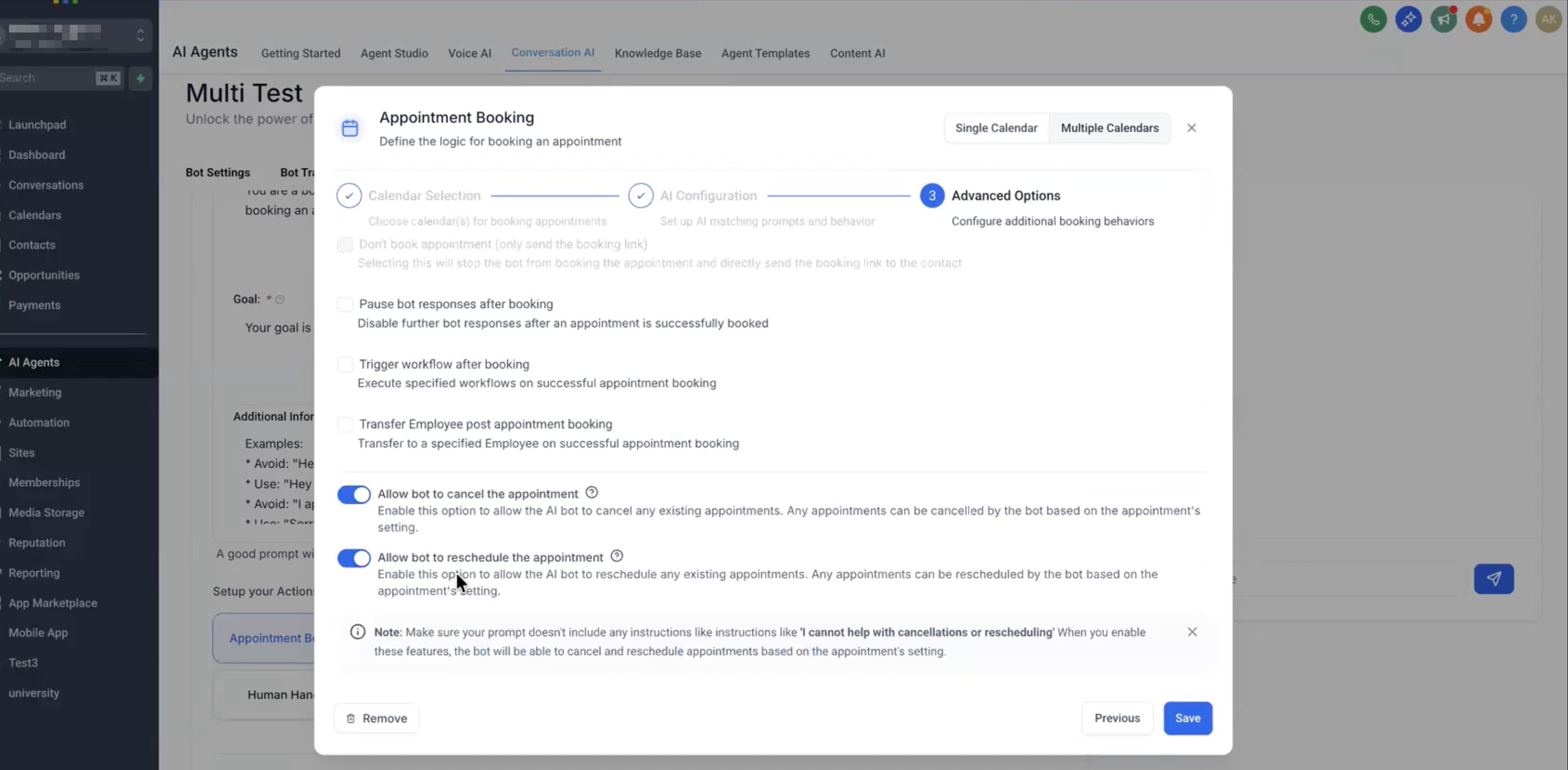 Conversation AI: Multiple Calendars Support for Appointment Booking – How to Configure Multiple Calendars for Appointment Booking