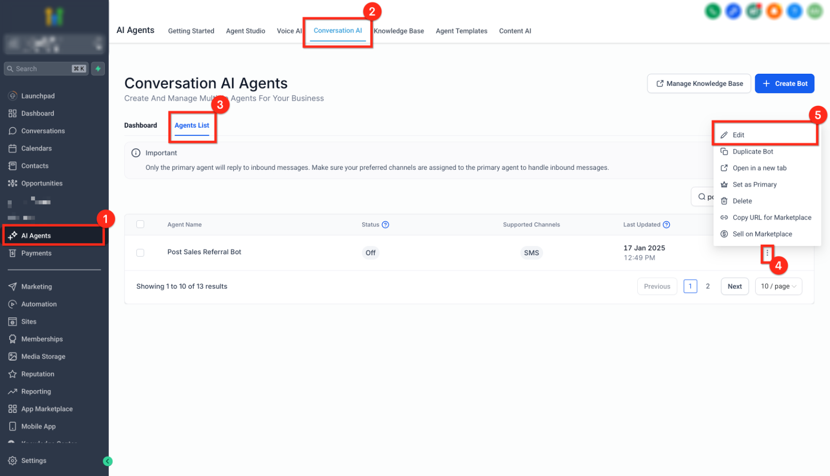 Conversation AI – Transfer Bot Action – How to Configure the Transfer Bot Action