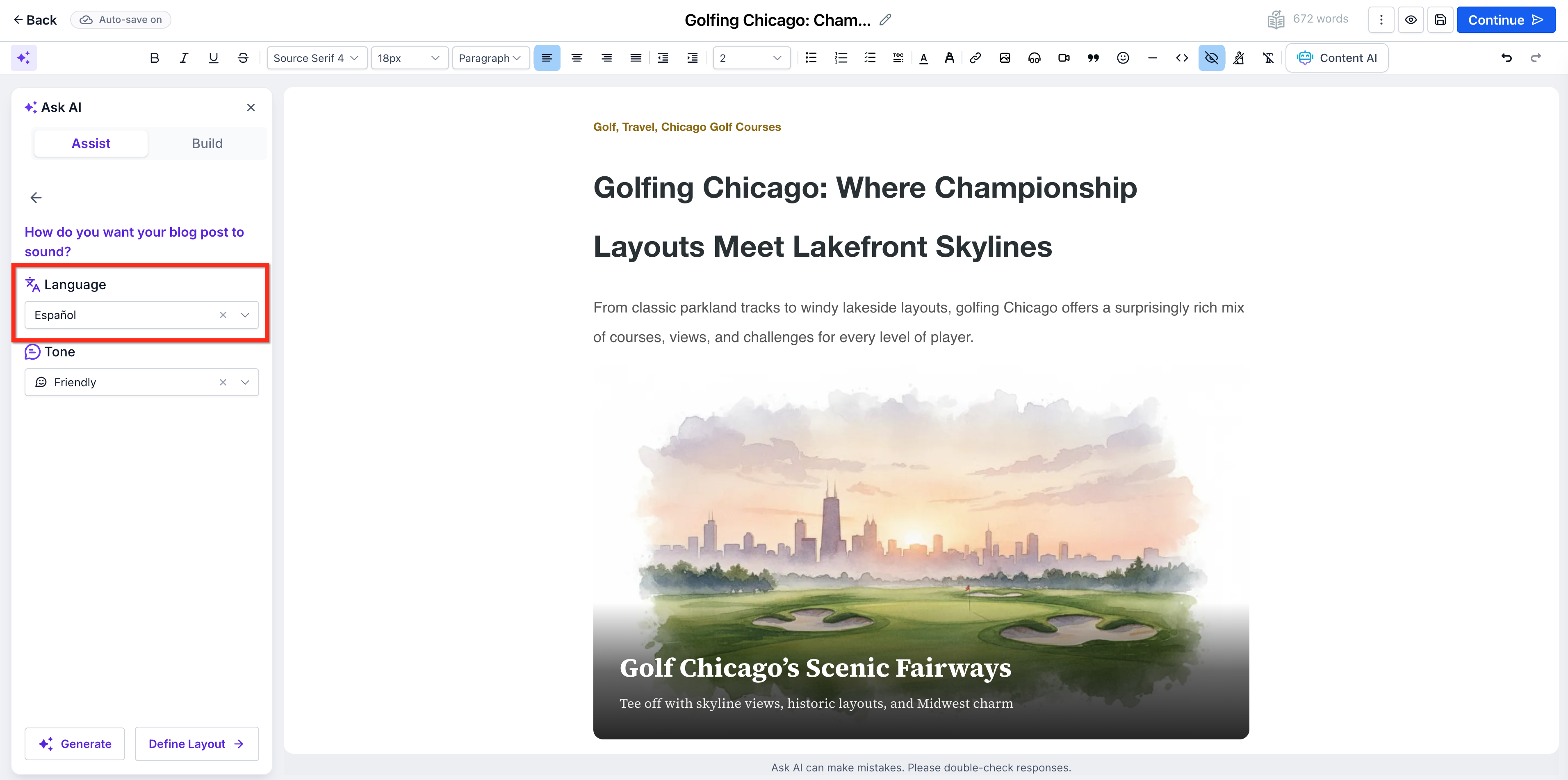 Create Blog Posts with AI – Language Translation