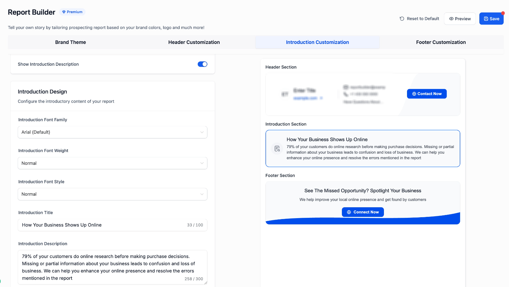 Create Branded Prospecting Reports Using Report Builder – What to do: Ensure branding and contact details are accurate