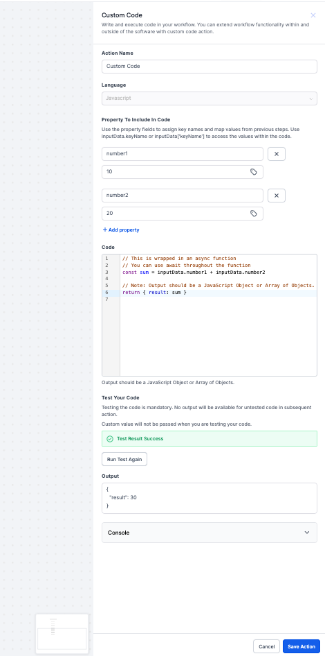 Custom Code – 6. Test your Code