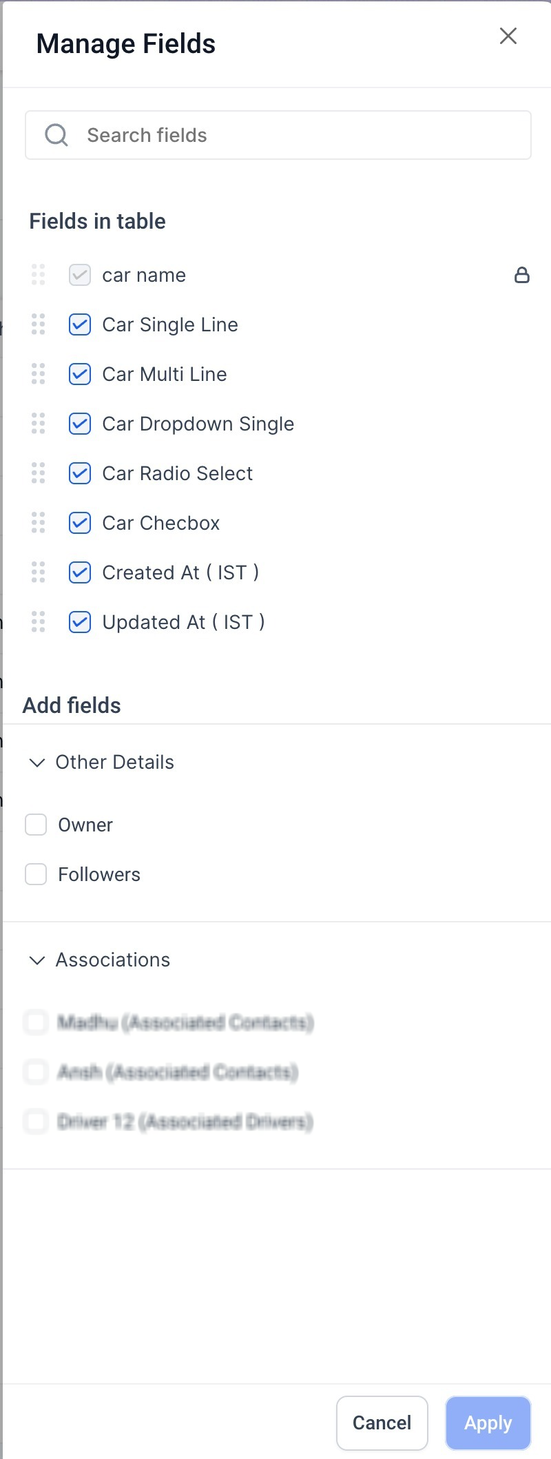 Custom Object List View: Sort & Customize Data – Customizable Fields