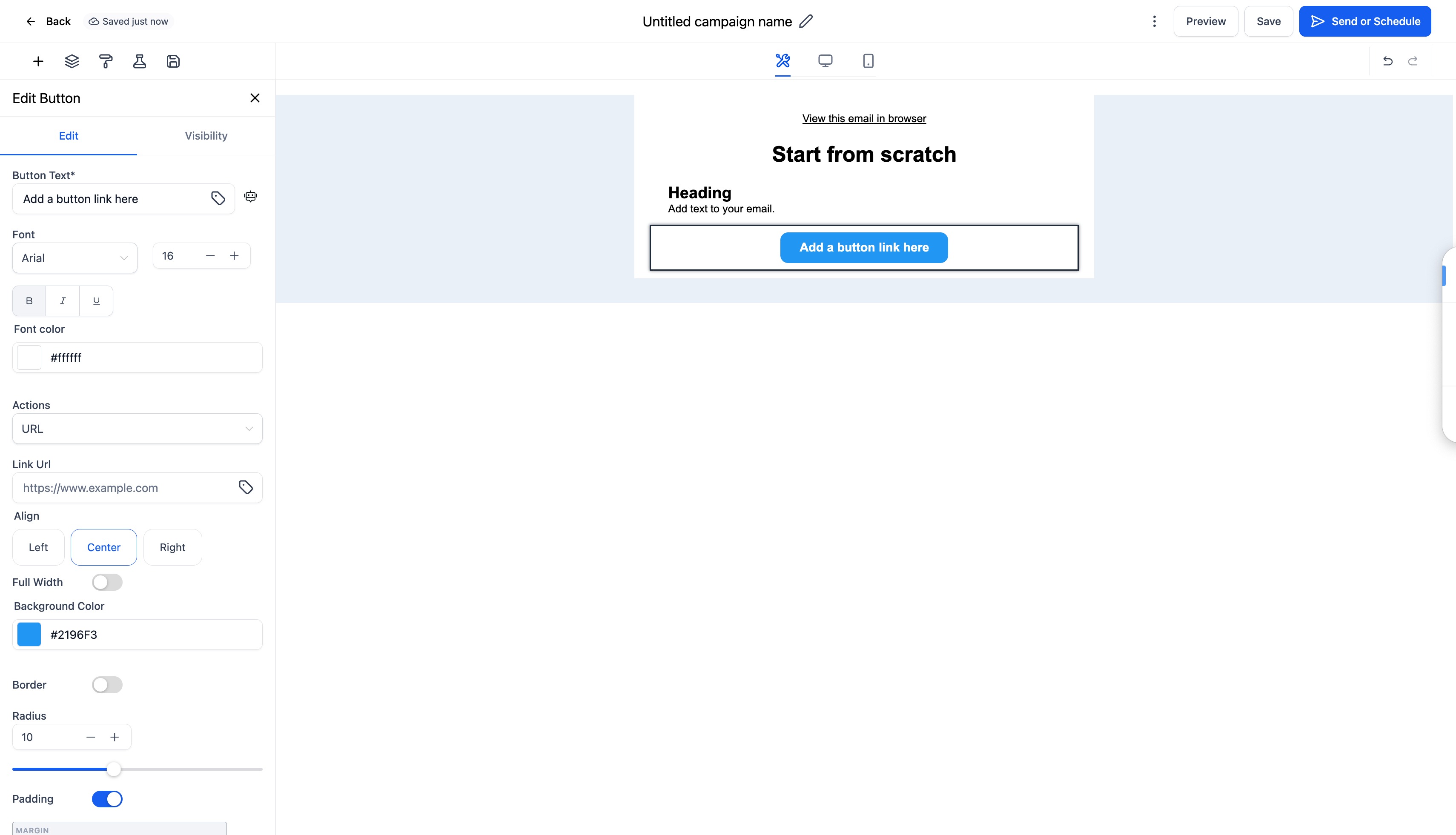 Different elements in email builder – Step 3: Add elements