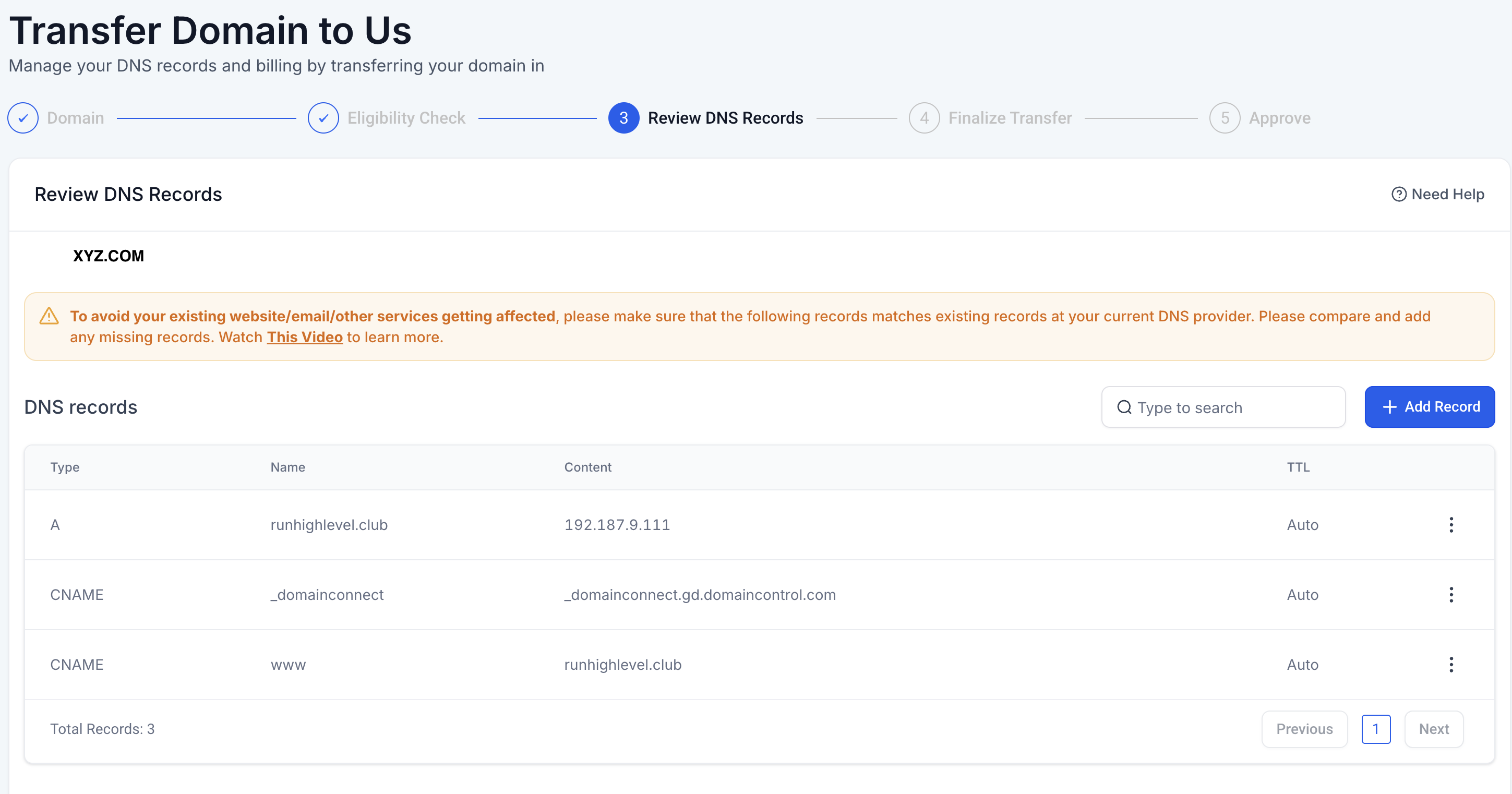 Domain Transfer-In Overview – Review & Edit