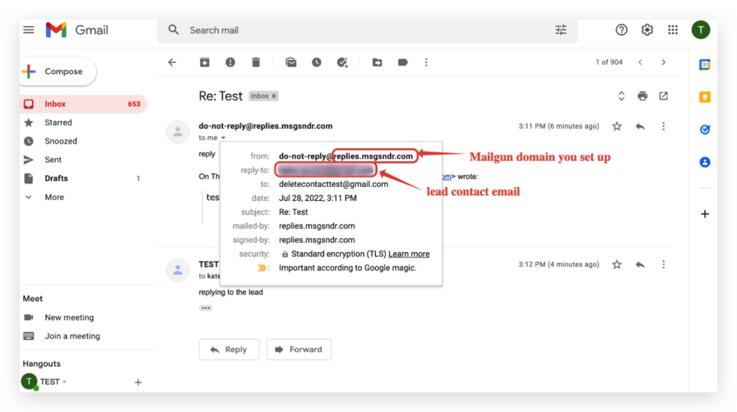 Email Services Configuration – Reply & Forward Settings – Reply Address