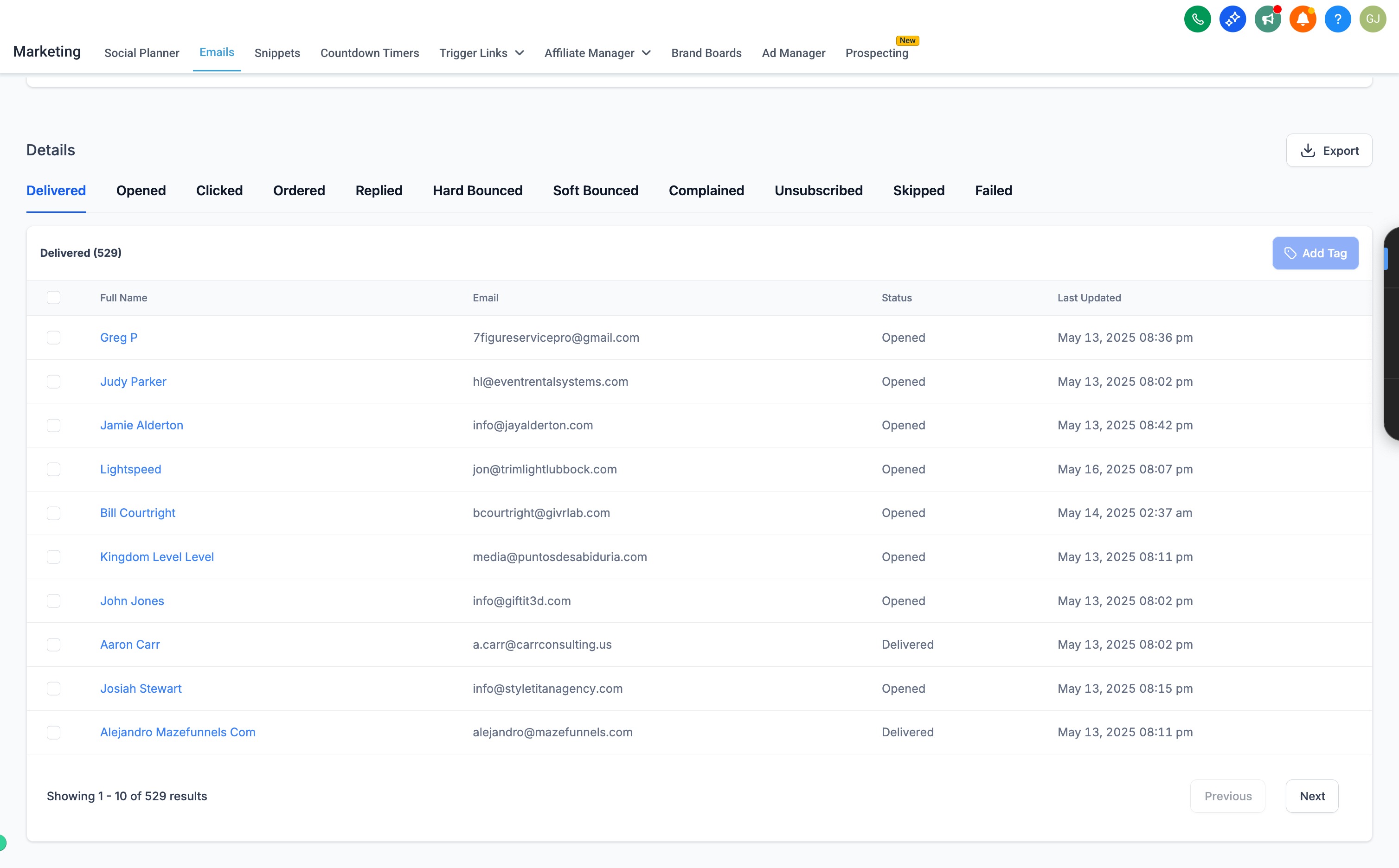 Email Statistics – Summary Page – How to Access the Summary Page