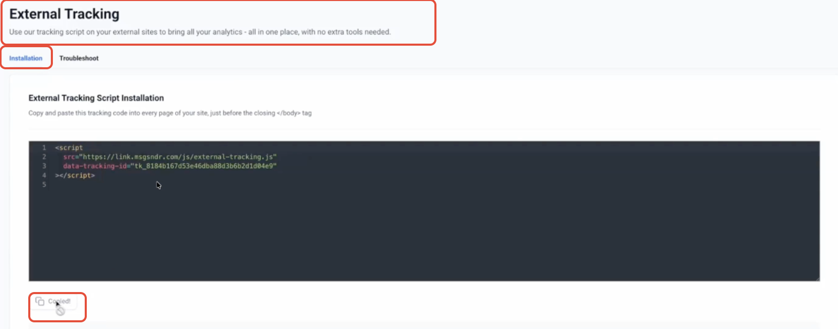 External Tracking: Capture Website Form Submissions Automatically – Step 1: Get Your Tracking Script