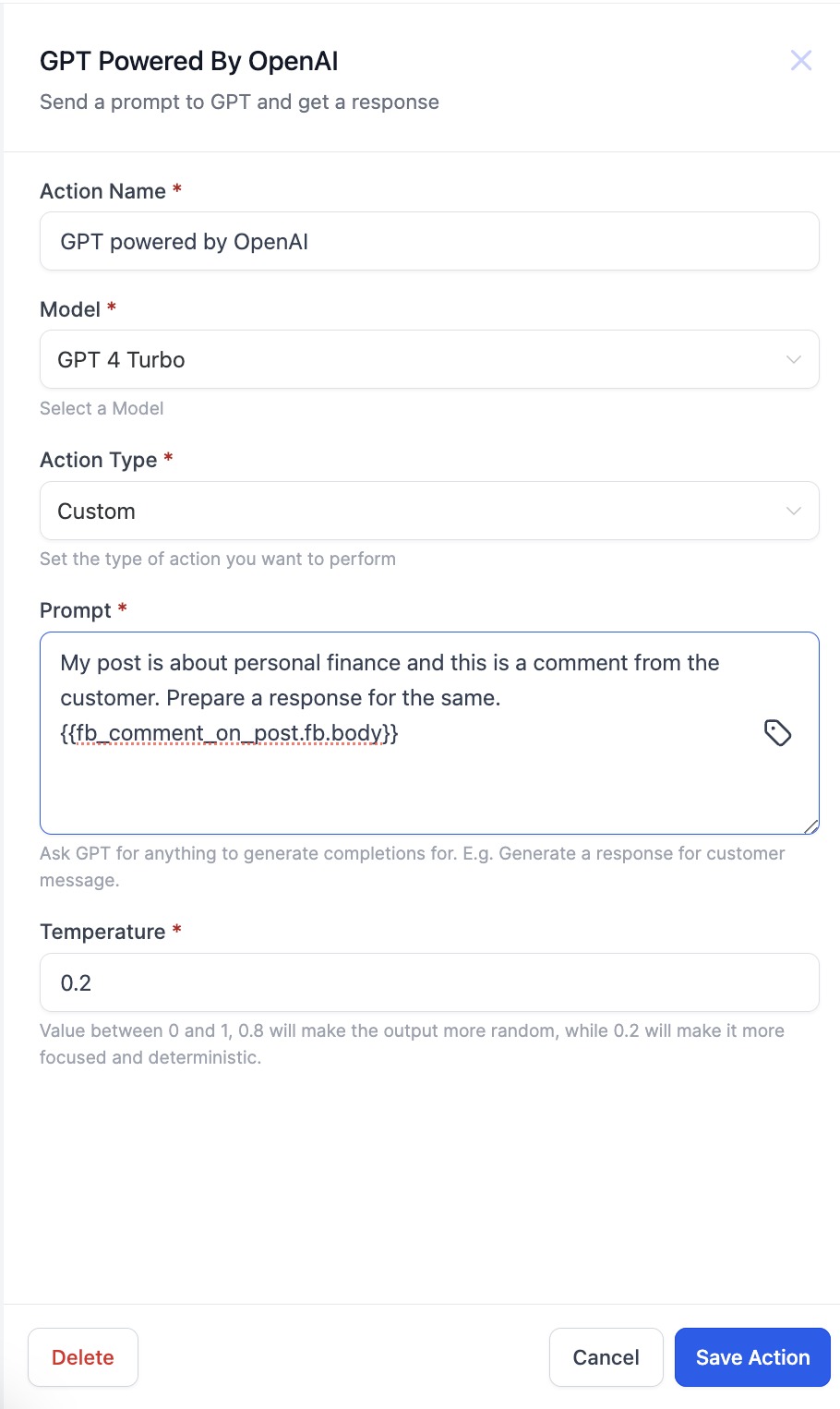 Facebook comments + Workflow AI – Screenshot 1