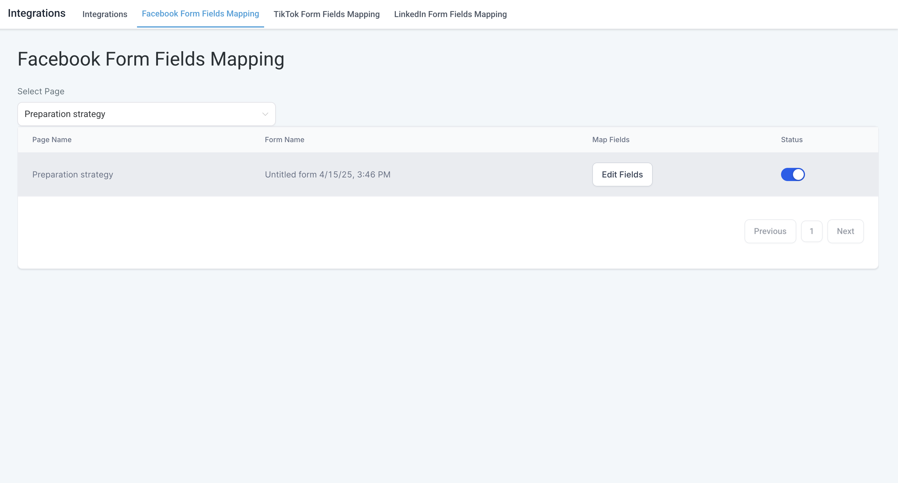 Facebook form field mapping – P.S. The field type in facebook form should match the field type in CRM.