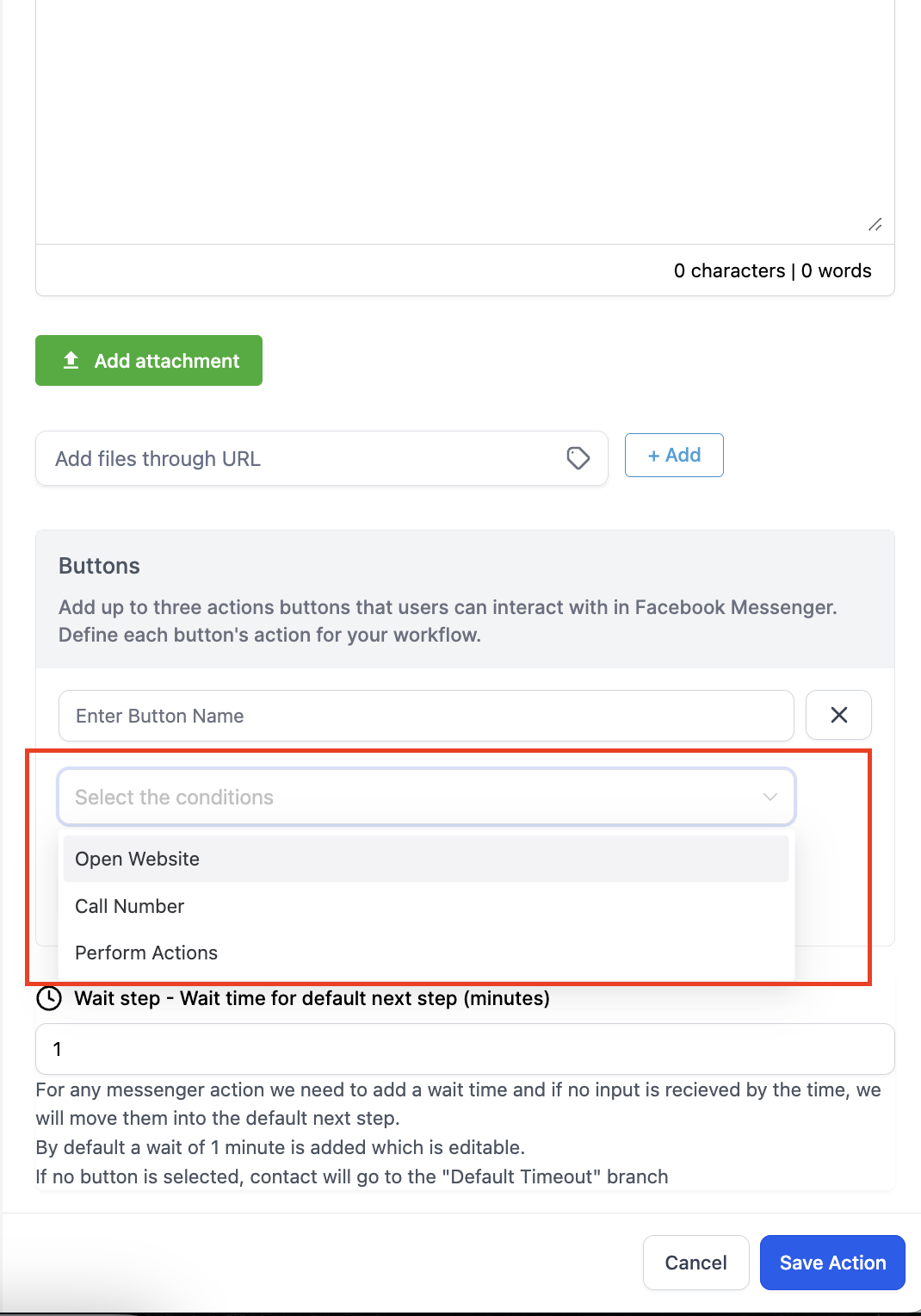 Facebook / Instagram – Interactive Messenger – c. Perform Actions - This button can be used to further progress the conversation with the customer. You can…