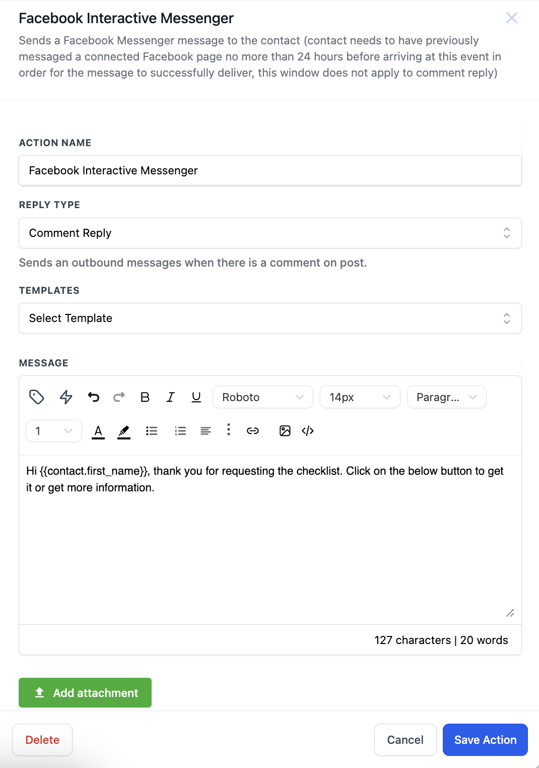 Facebook / Instagram – Interactive Messenger – Screenshot 1