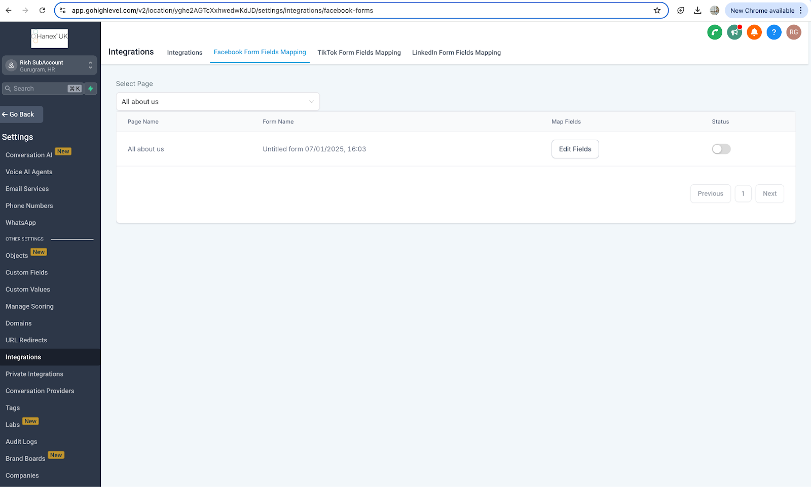 Facebook multi page setup guide – To manage forms: