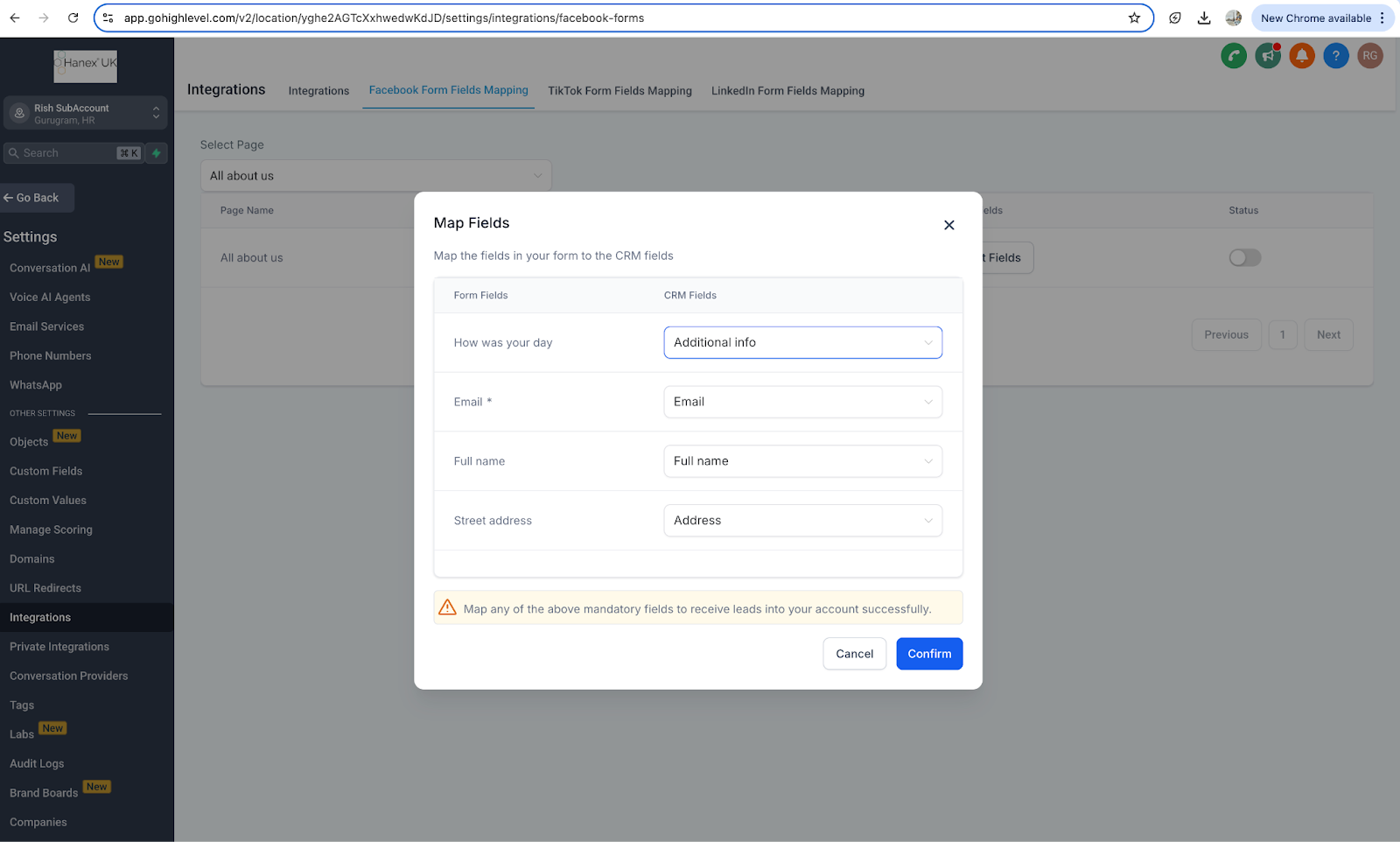 Facebook multi page setup guide – To manage forms:
