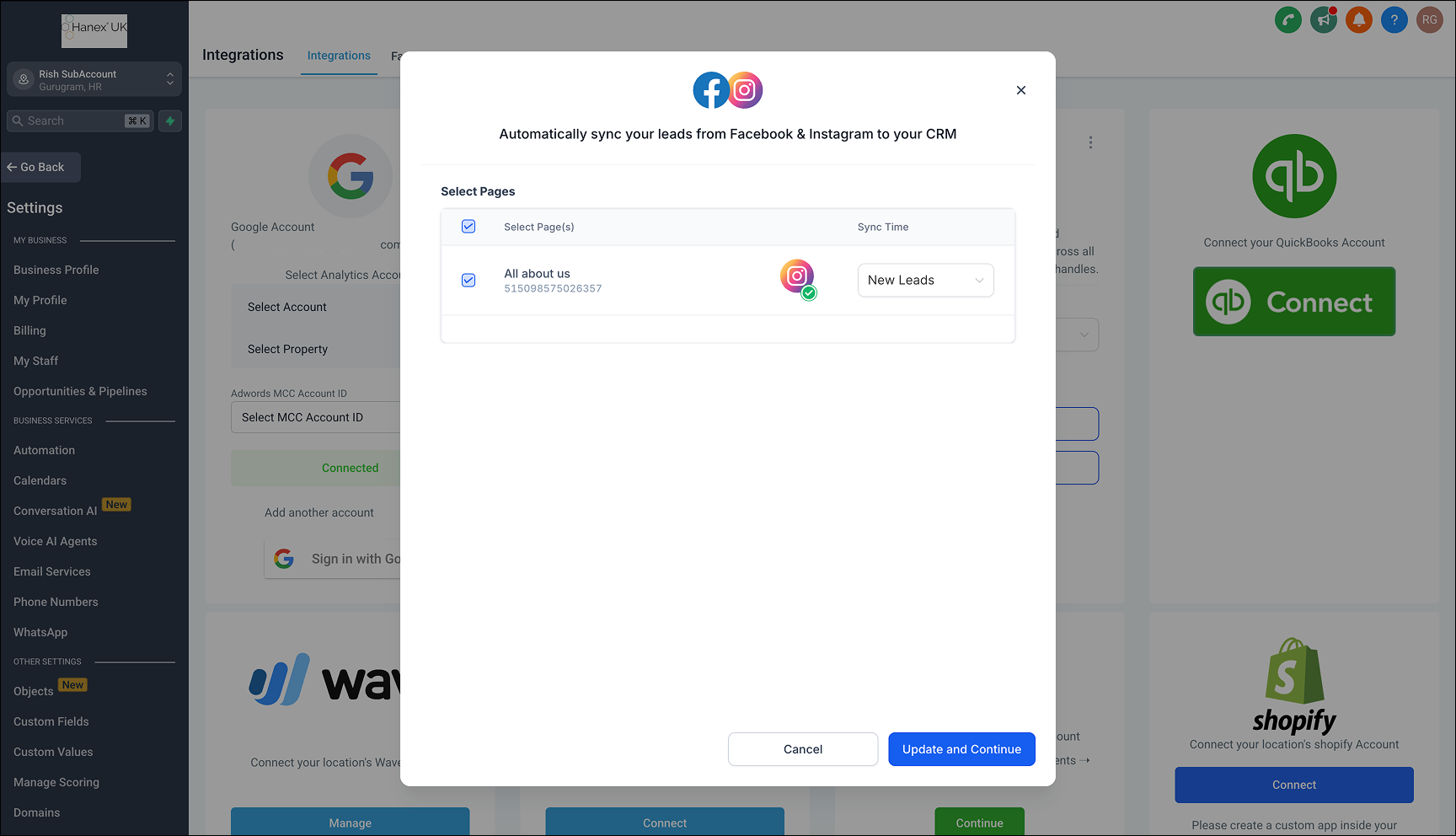 Facebook multi page setup guide – To setup FB integration: