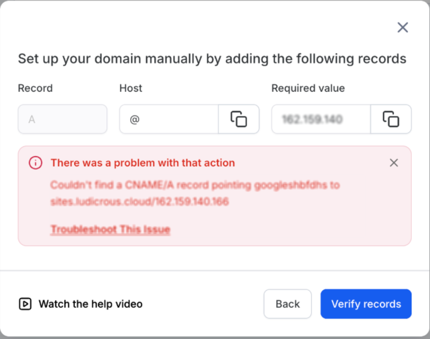 Fix Common Domain Connection Errors – DNS Records Do Not Match