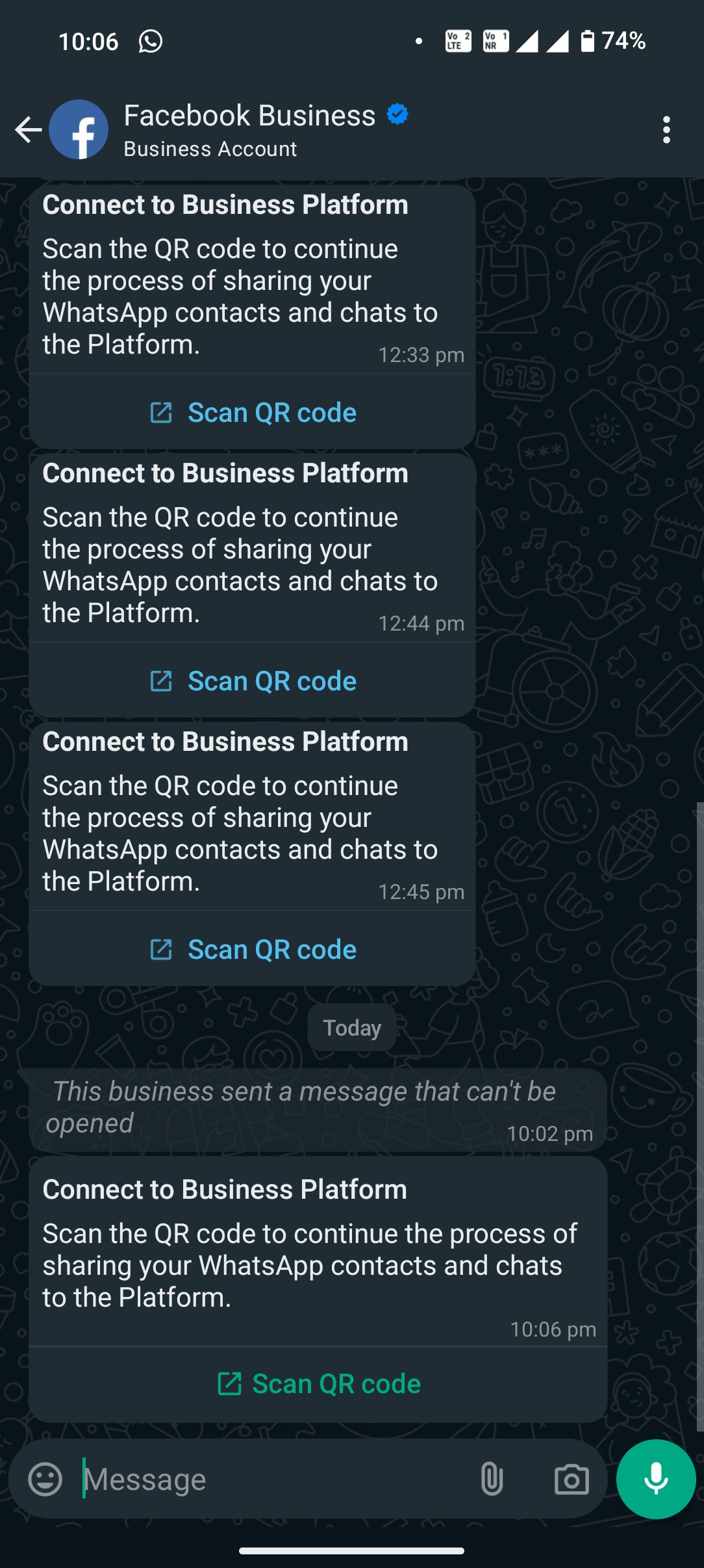 How to Enable WhatsApp in your account? – Look for a message from the official Facebook Business account and scan the QR code when prompted.