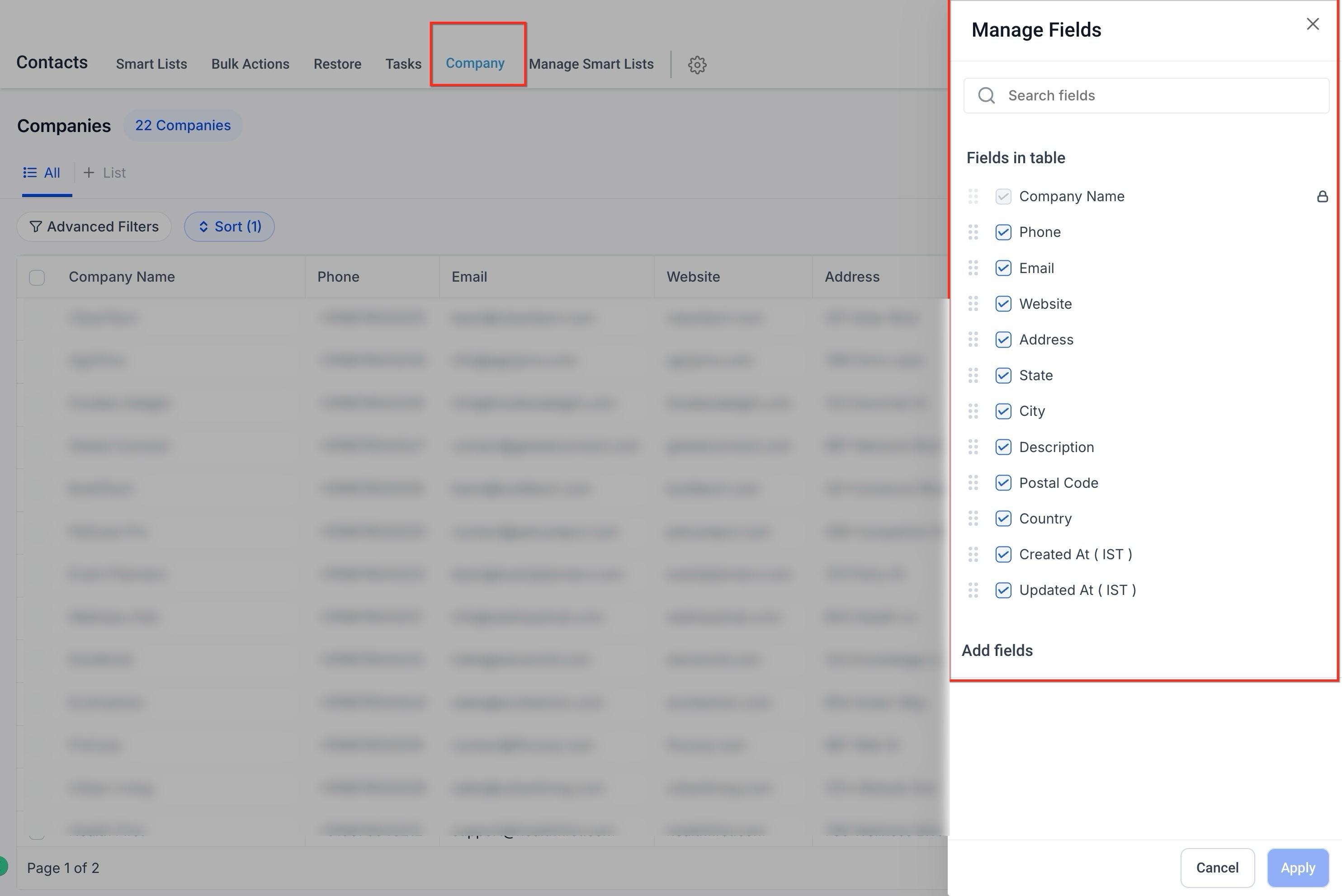 Getting Started with Companies Feature – Create a Custom Field