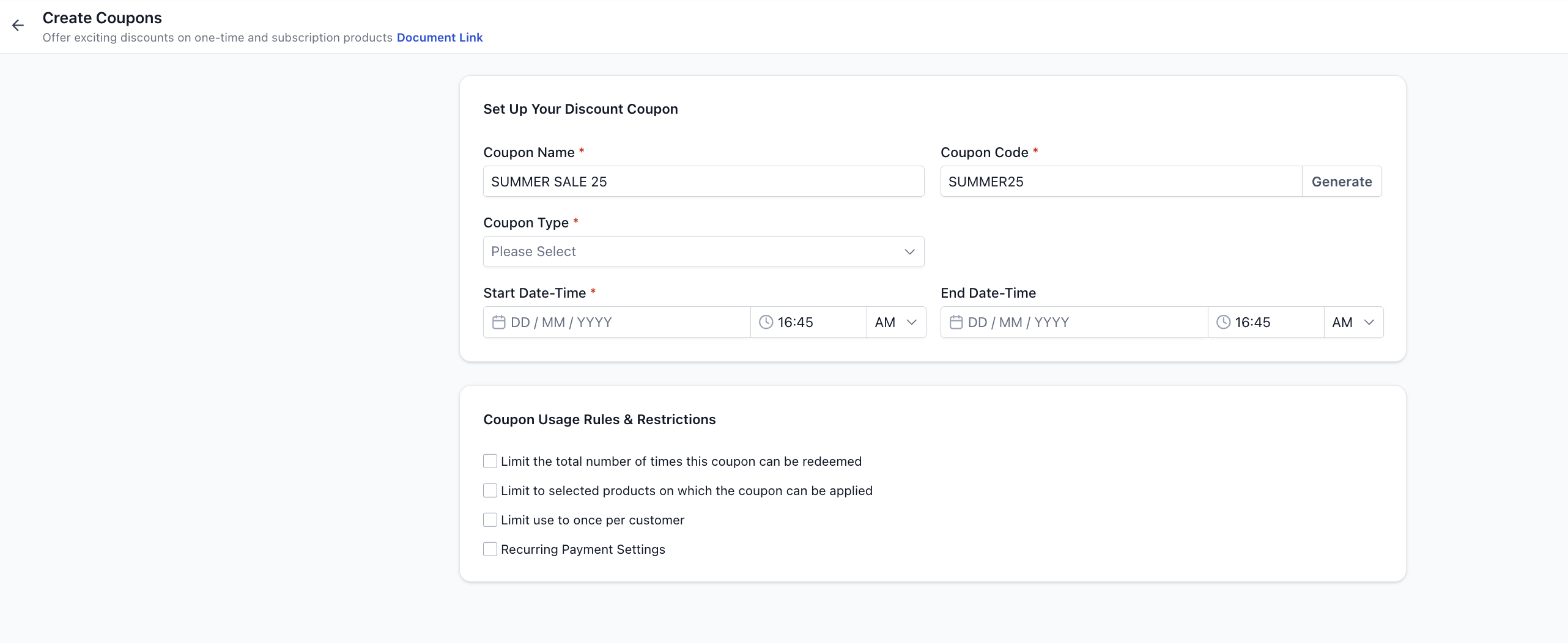 Getting Started with Coupons – Coupon Code