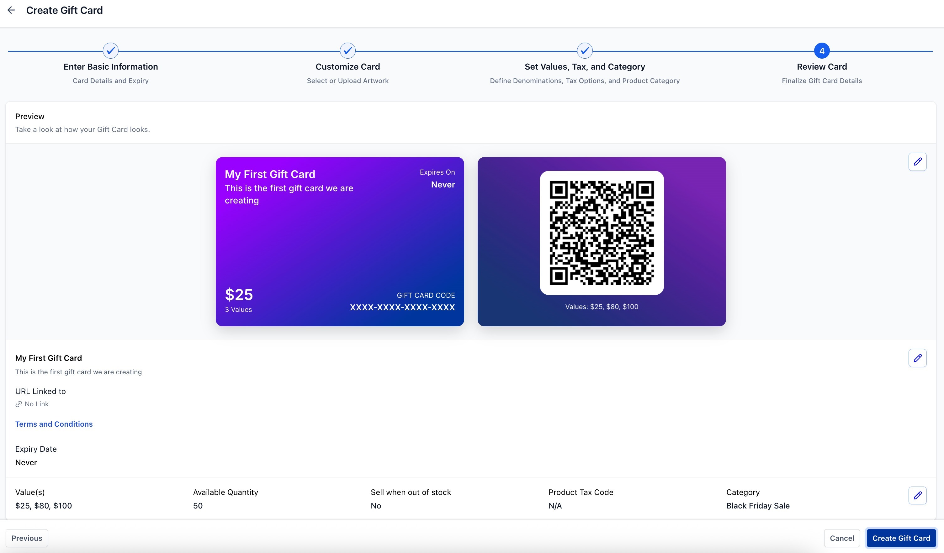 Getting Started with Gift Cards – Step 6: Review and Save
