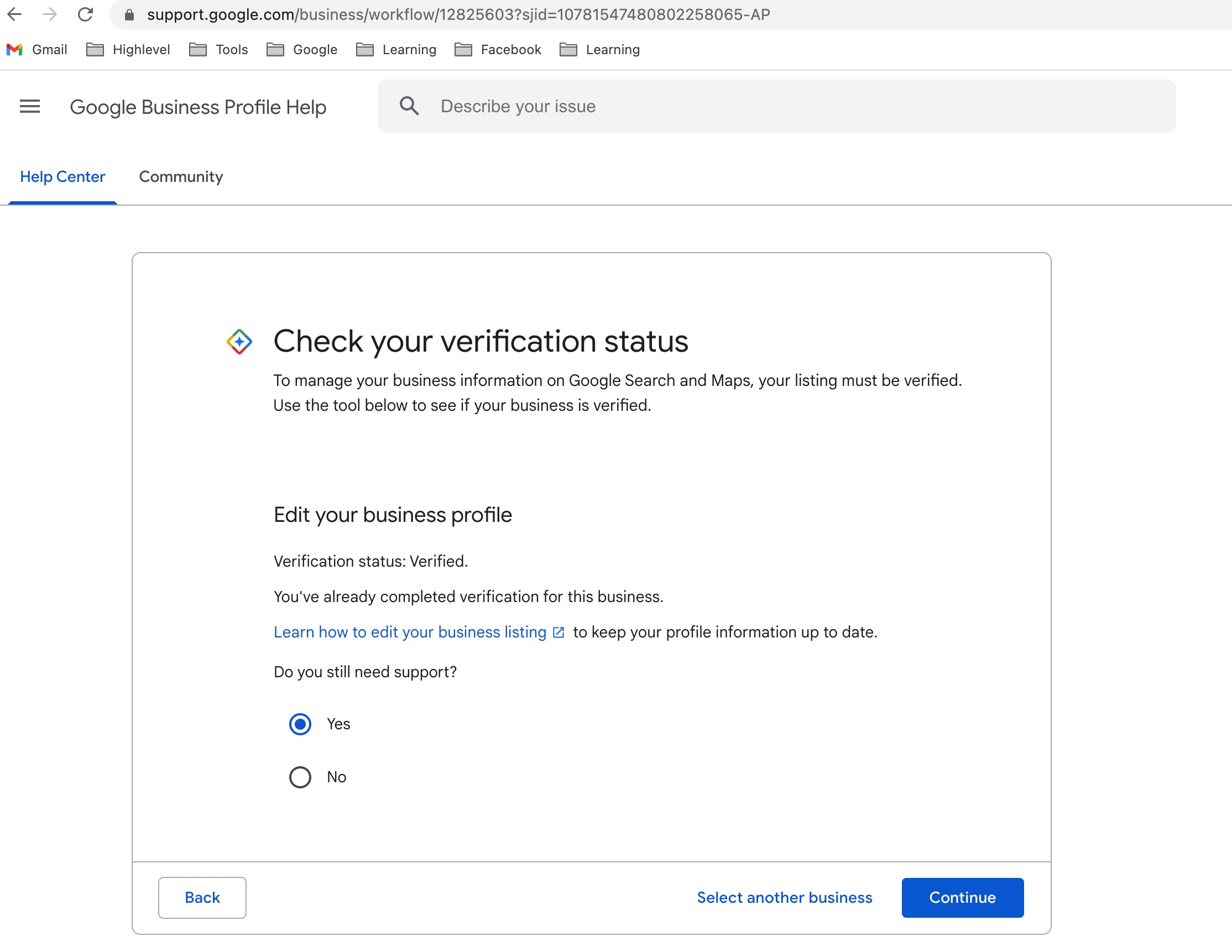 GMB troubleshooting guide – Verification: