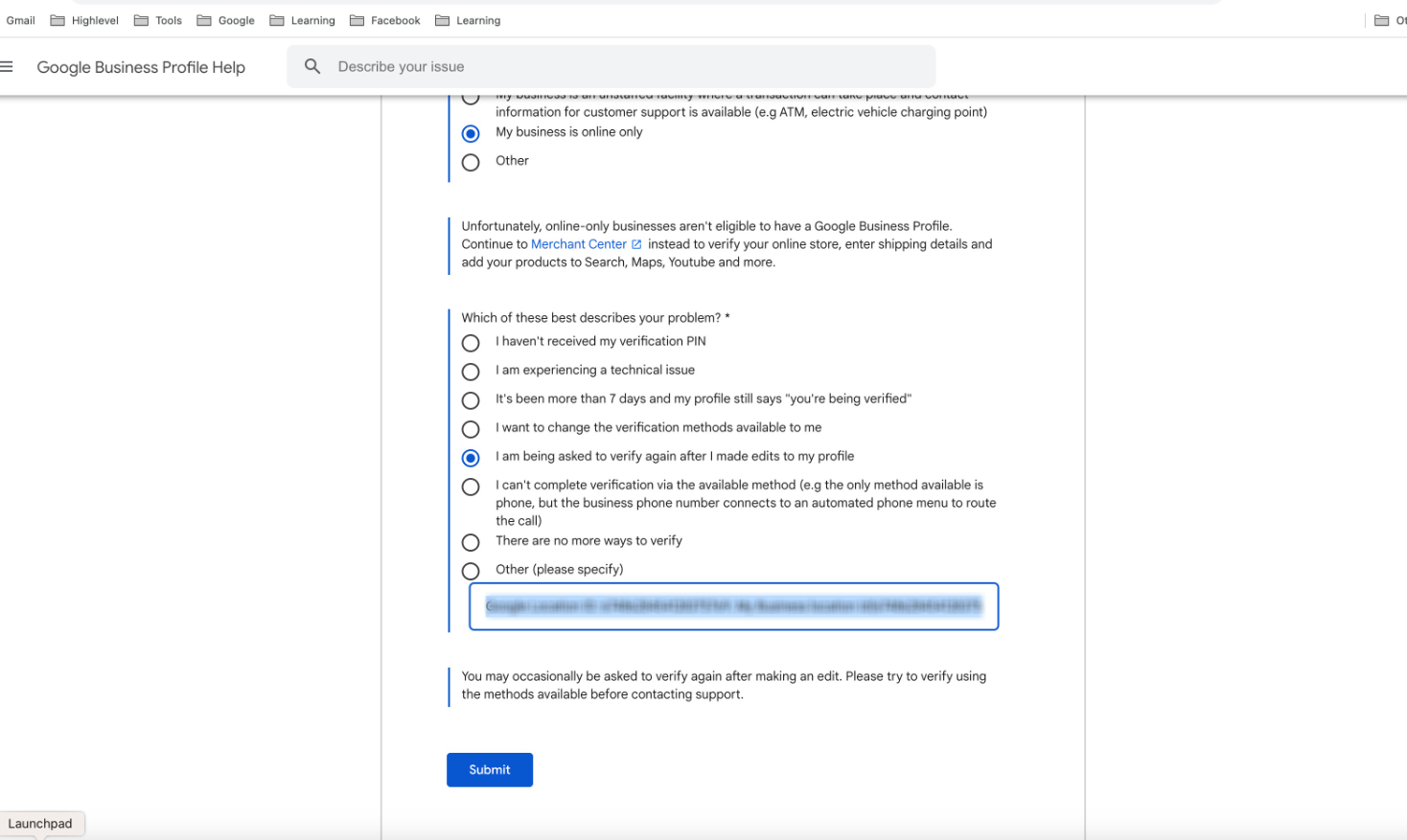 GMB troubleshooting guide – Verification: