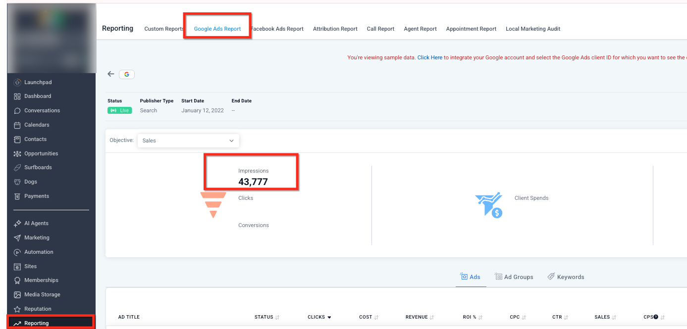 Google Ads Reporting Metrics Overview – Impressions
