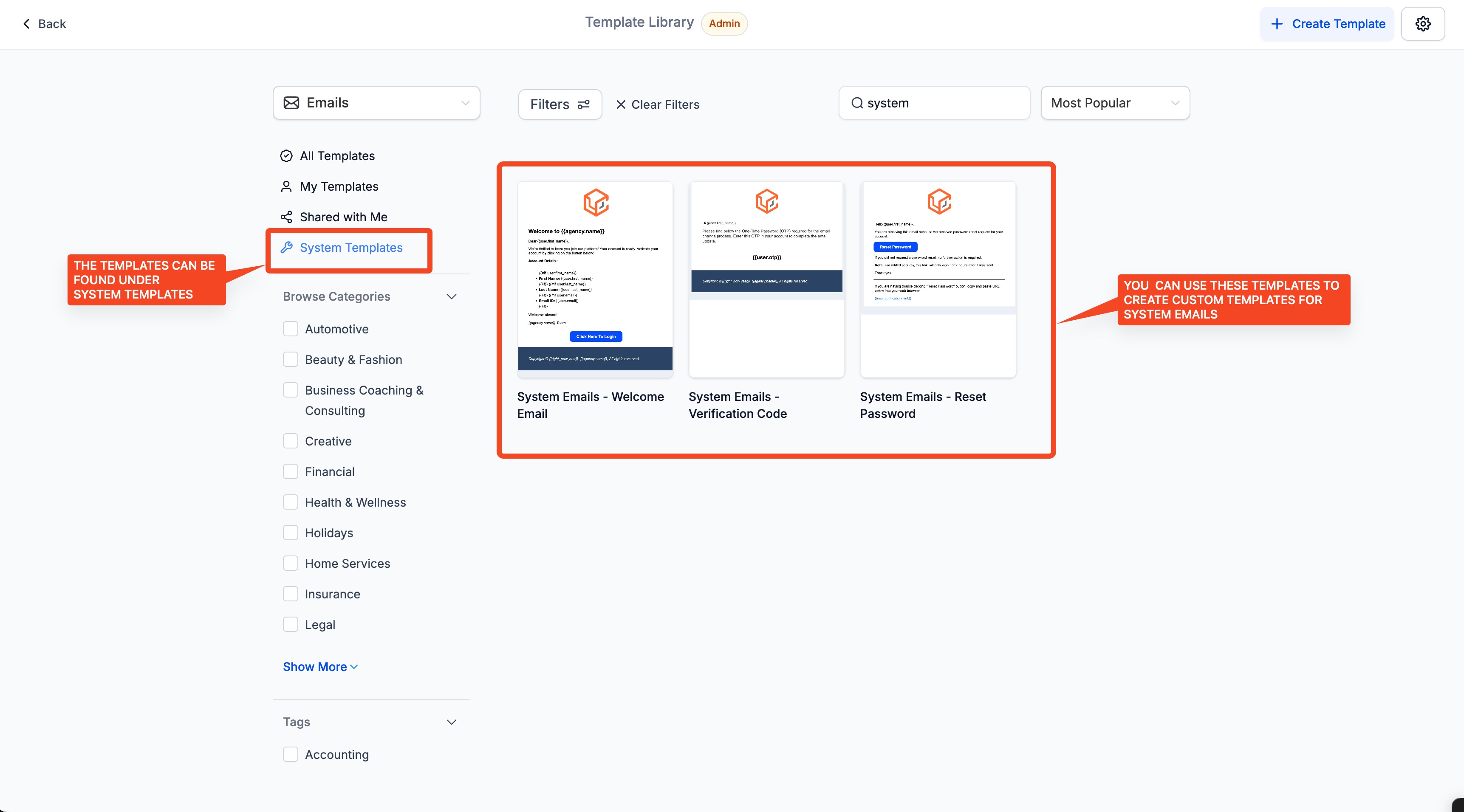 Guide to Changing Agency System Email Templates – Step 3: Create a New Template (Optional)