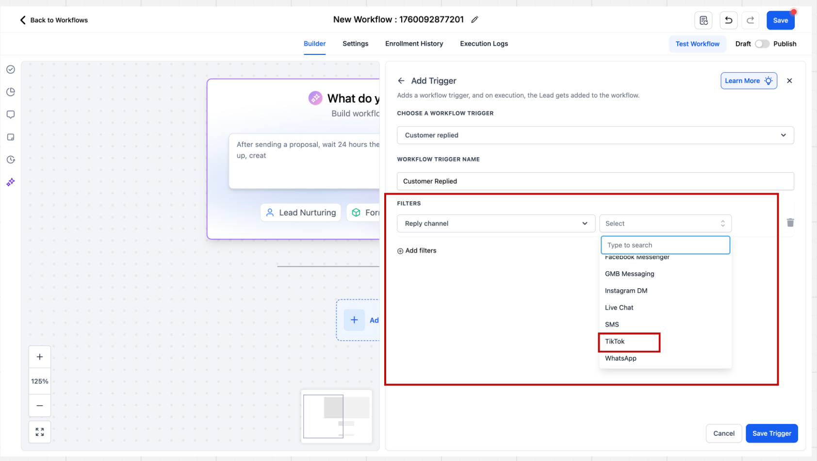 Guide to TikTok Messaging & Comment automation – Trigger : Customer replied