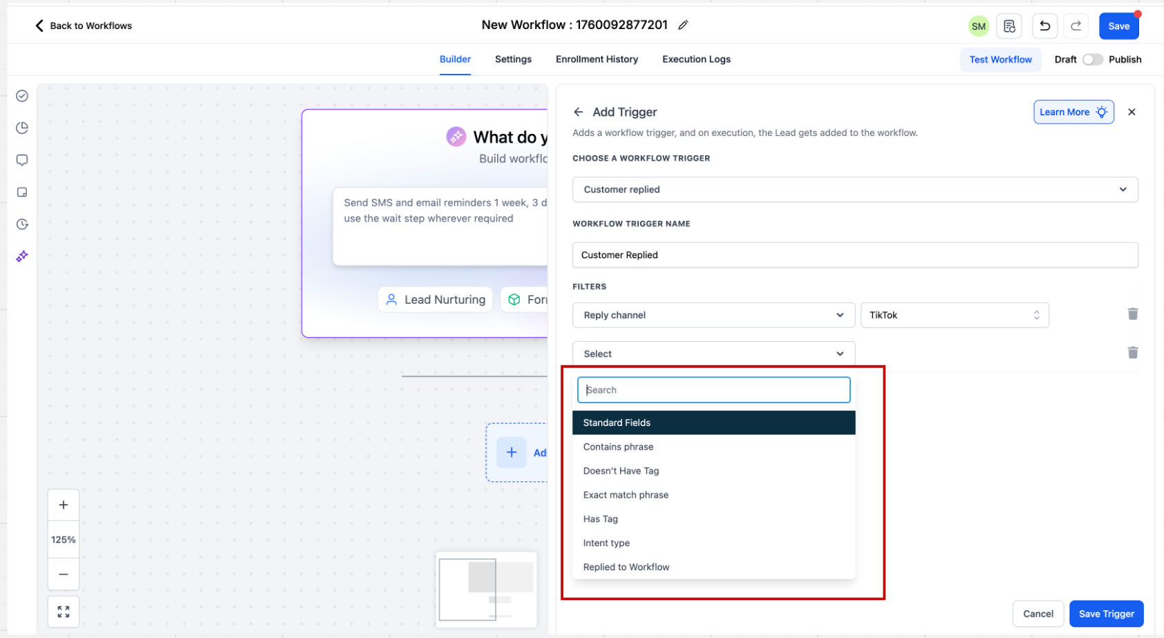 Guide to TikTok Messaging & Comment automation – Trigger : Customer replied