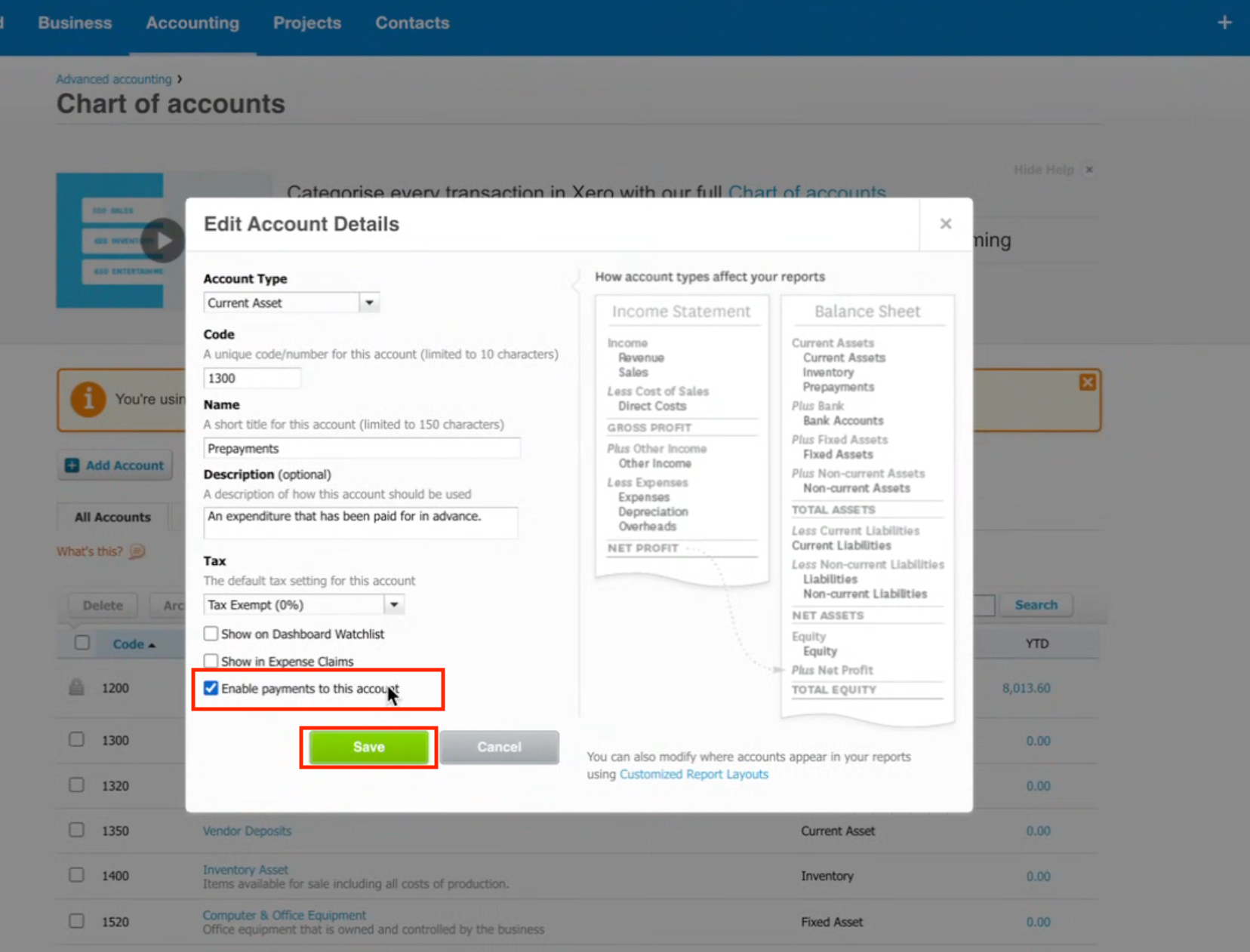 Guide: Xero integration – 5. Enable Payments