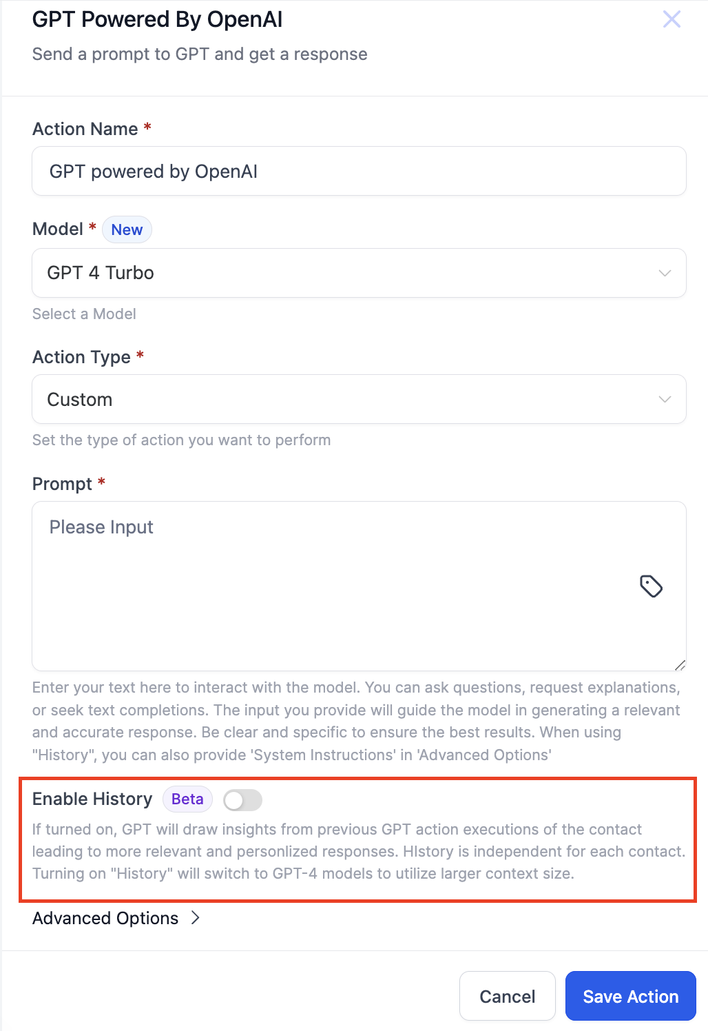 History for GPT actions (AI Memory Key) – How to use?