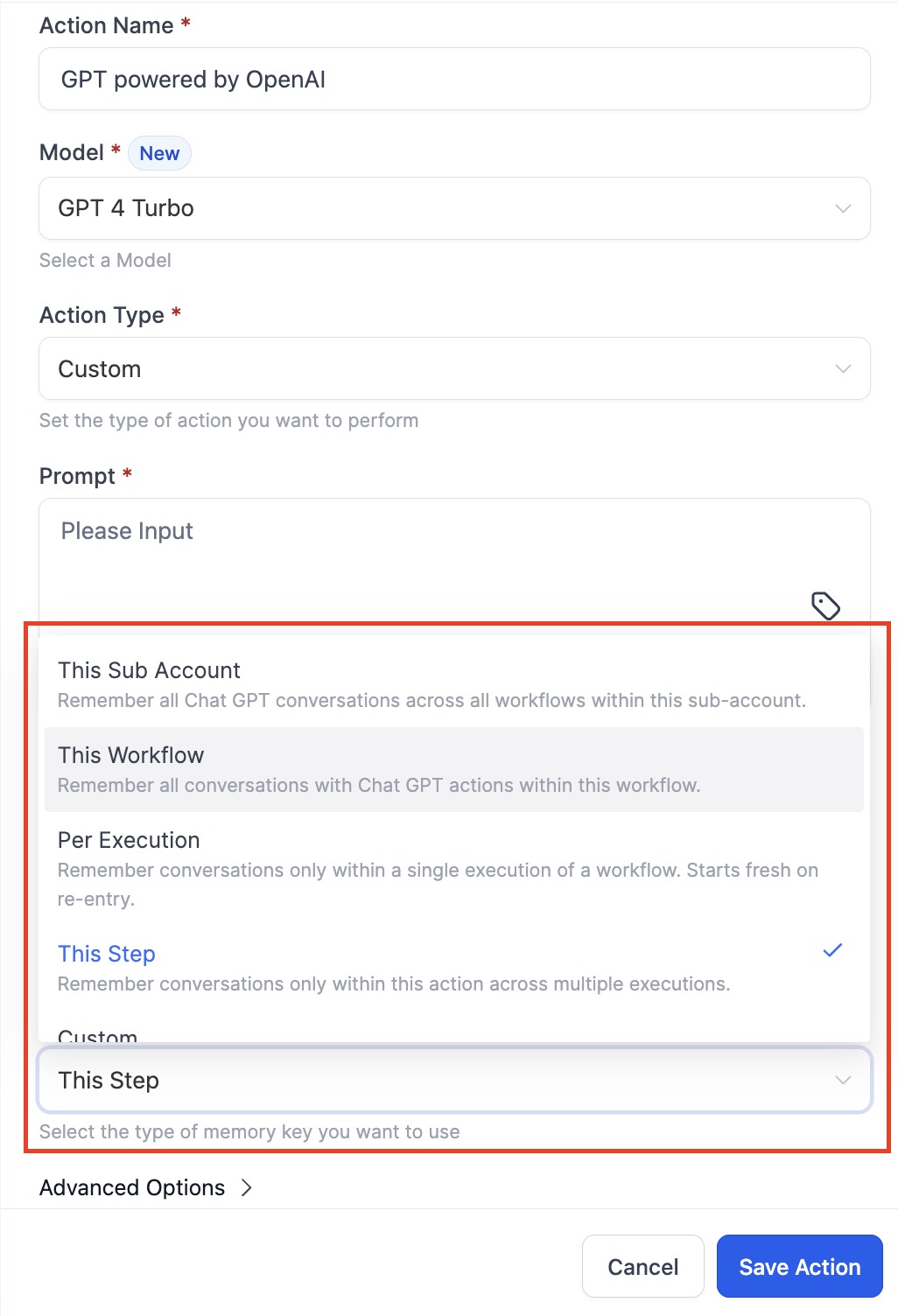 History for GPT actions (AI Memory Key) – How to use?