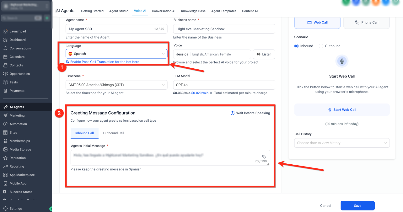 How Auto-Translated Greetings Work in Voice AI – How To Setup Voice AI Auto-Translated Greeting Message