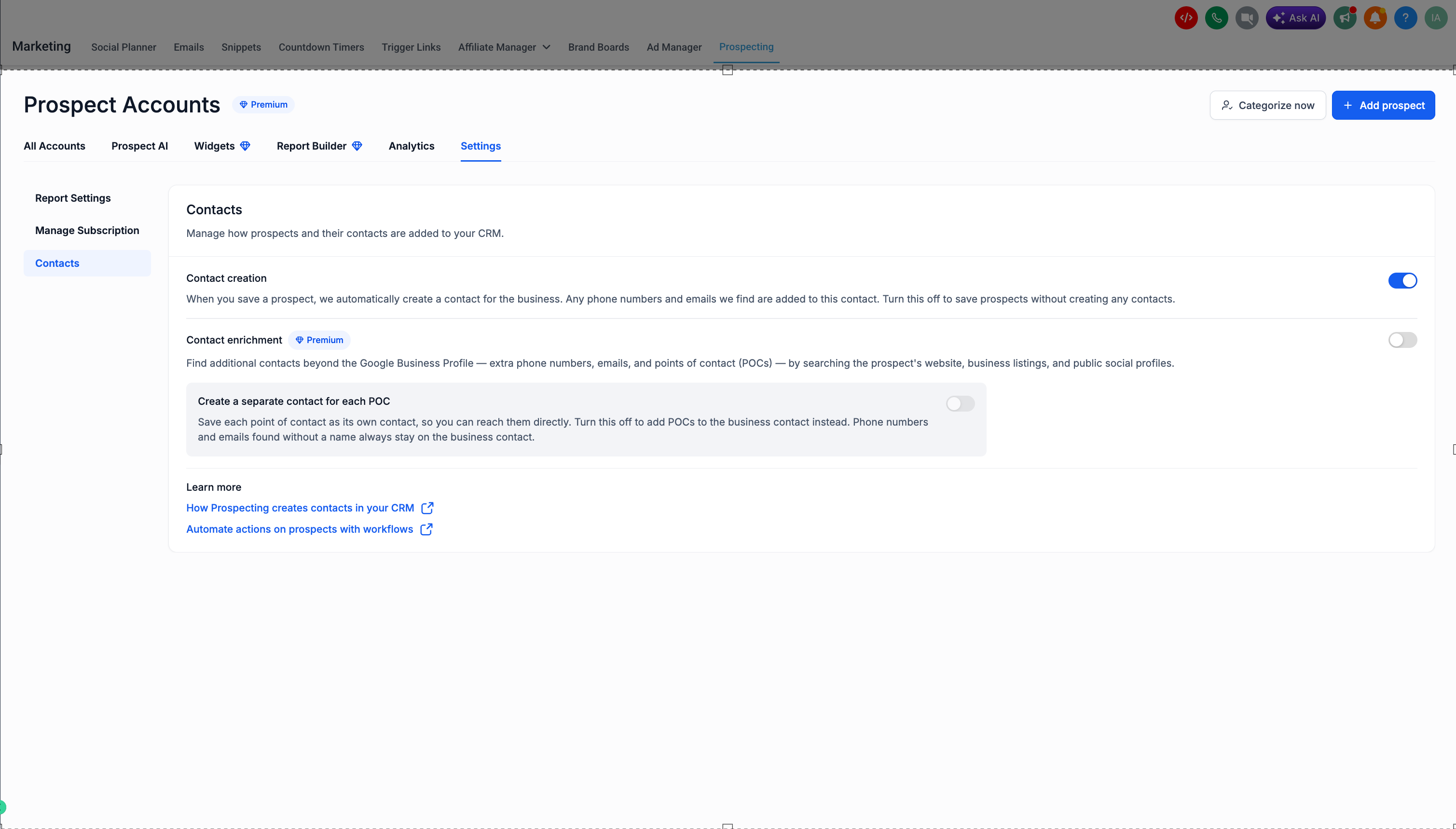How Prospecting creates contacts in your CRM – Action 1 - Contact Creation