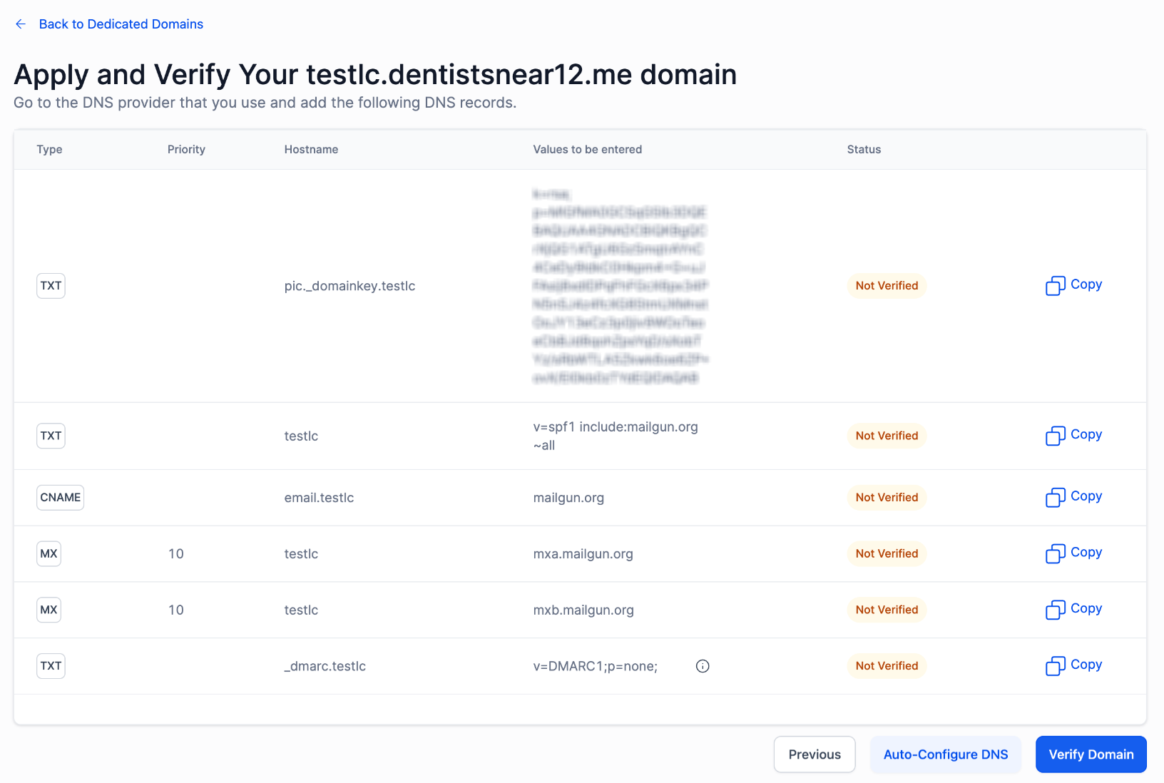 How to Add a Domain and Verify DNS Record – Option 2: Set Up Manually