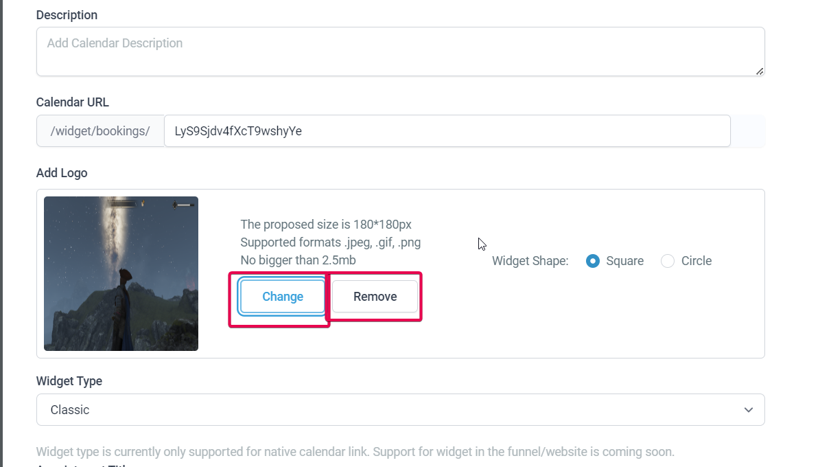 How to Add/Change/Remove Calendar Widget Logo? – How to Add a logo to your Calendar Booking widget?