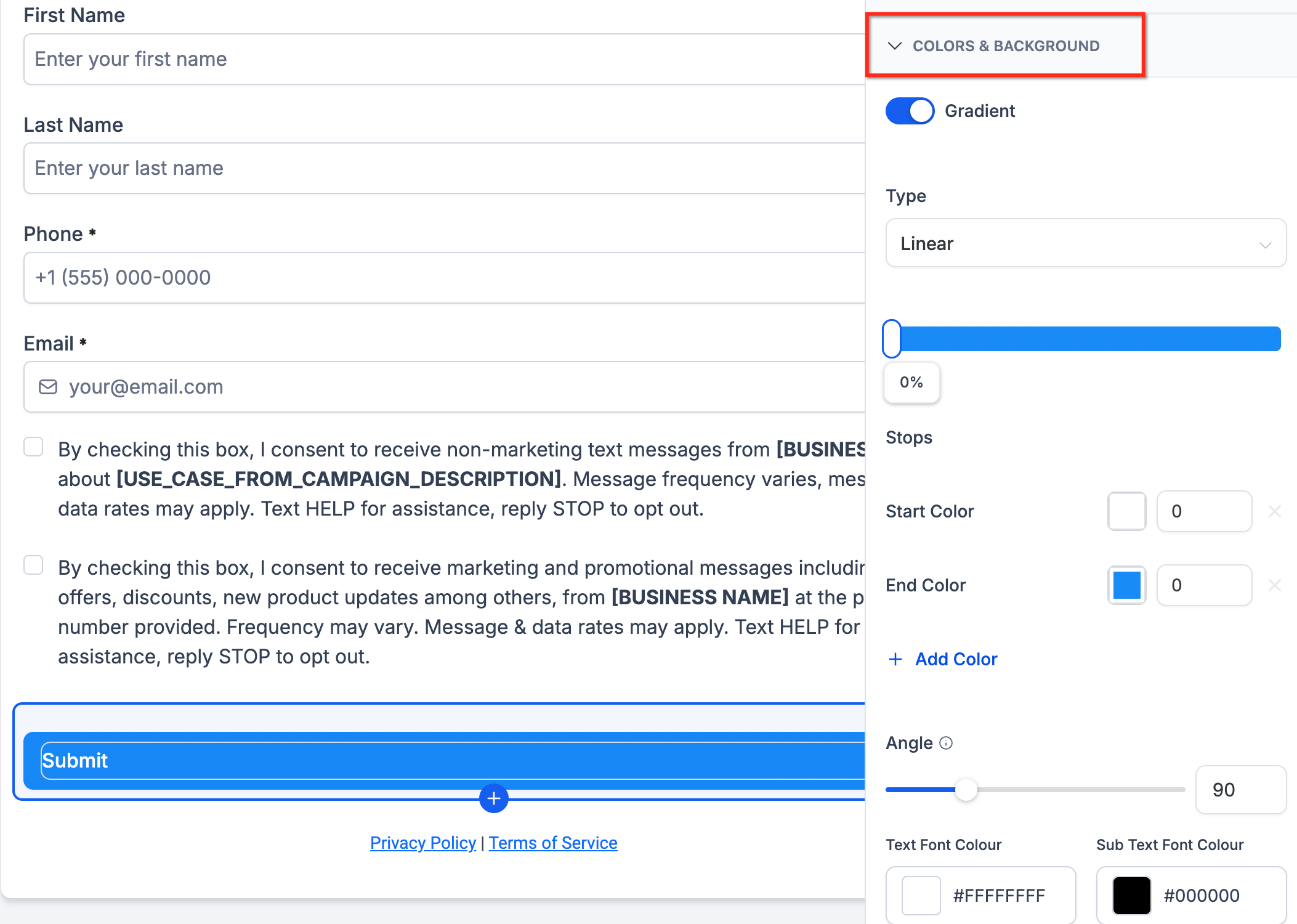 How to Add Gradient Backgrounds to Buttons in Forms, Surveys, and Quizzes – How to Set Up Gradient Button Backgrounds