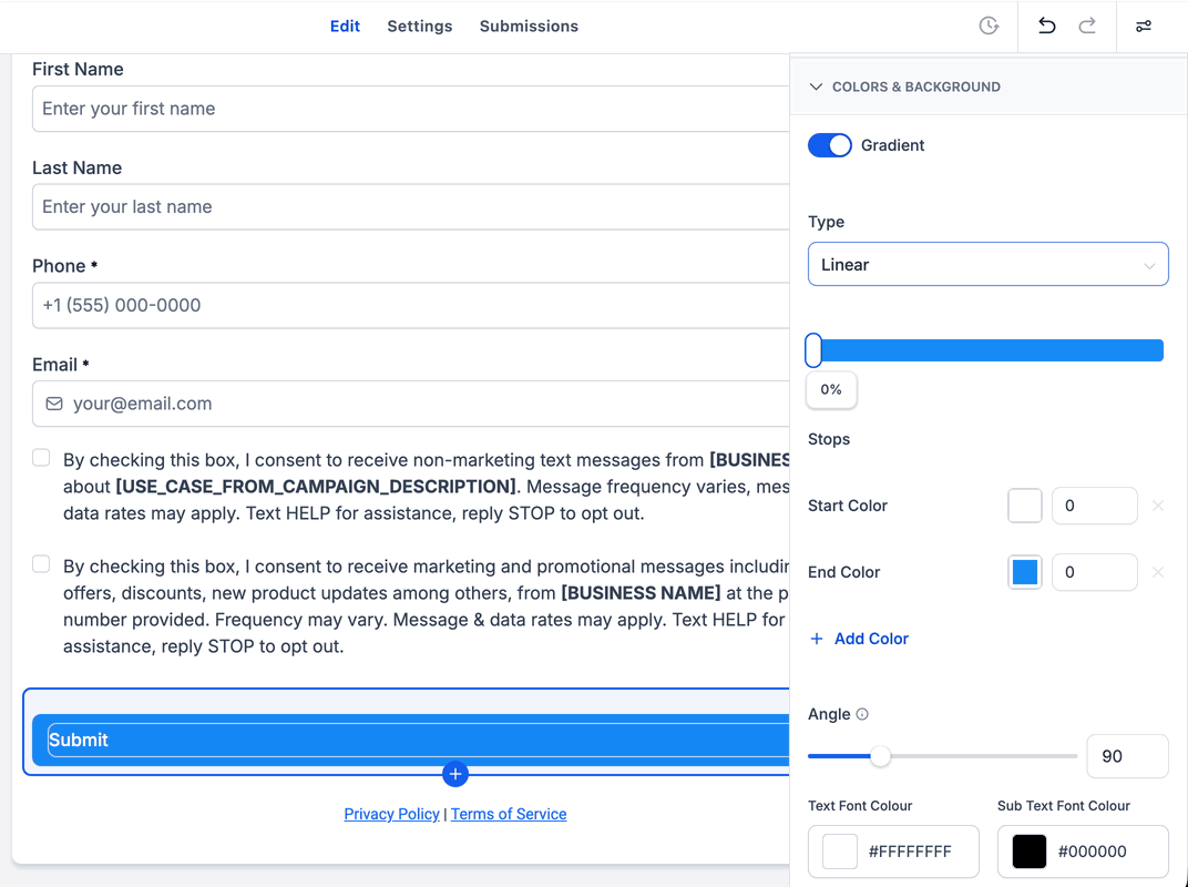 How to Add Gradient Backgrounds to Buttons in Forms, Surveys, and Quizzes – How to Set Up Gradient Button Backgrounds