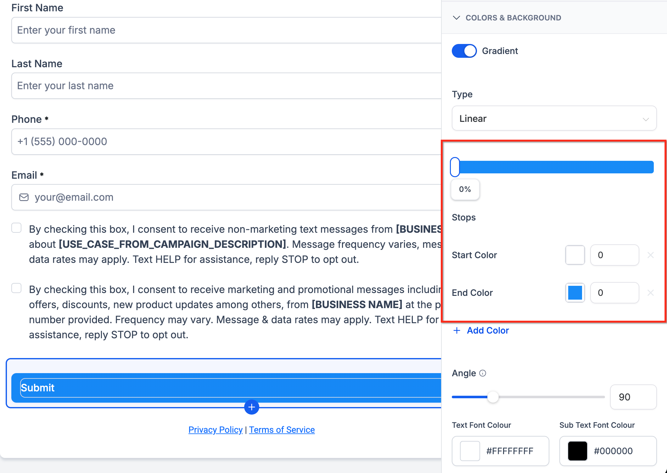 How to Add Gradient Backgrounds to Buttons in Forms, Surveys, and Quizzes – How to Set Up Gradient Button Backgrounds