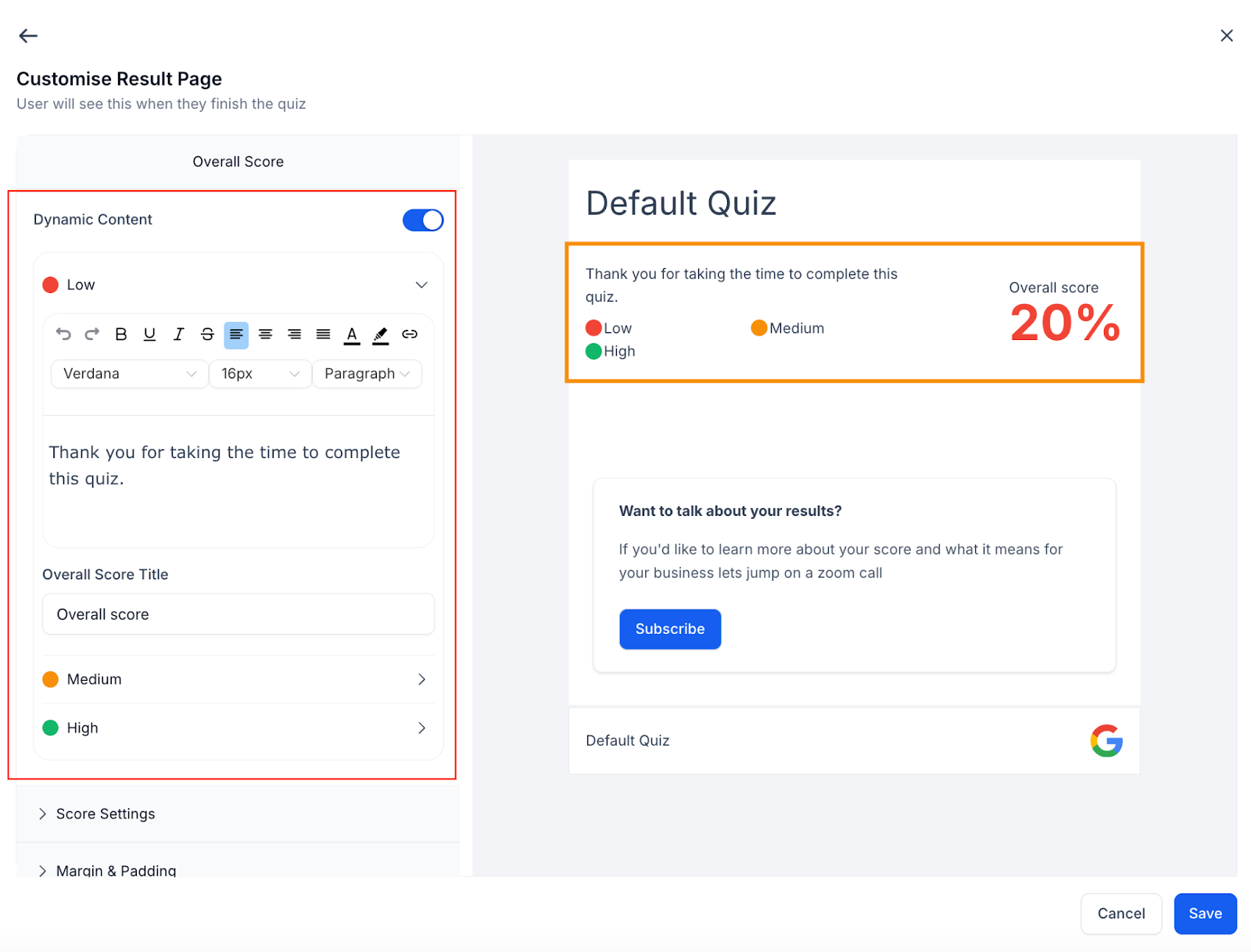 How to Assign Categories and Scoring in Quizzes With Dynamic Result Messages – A Complete Guide! – 3. Personalize Messages for Each Range