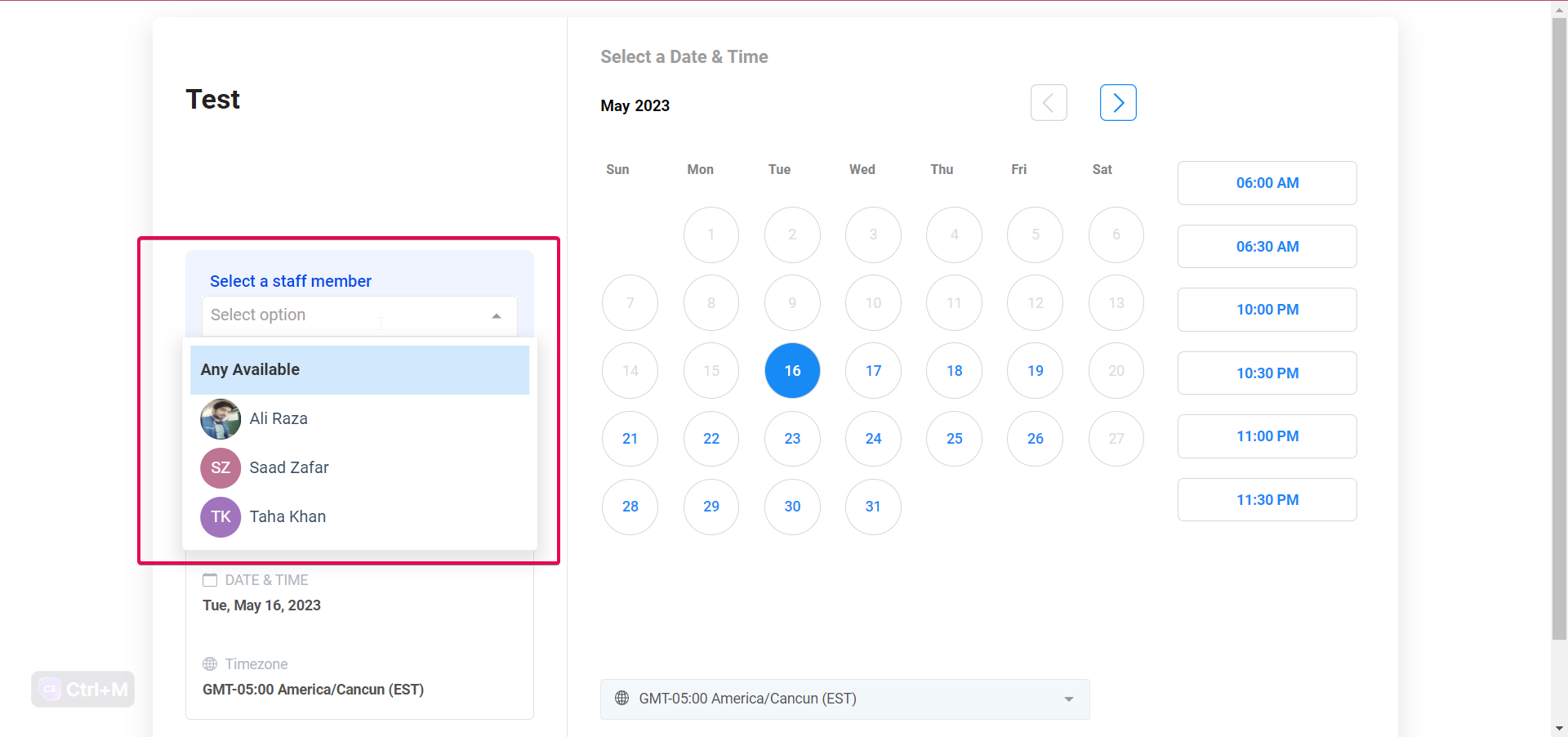 How to configure Staff Member selection in Round Robin Calendars? – Client Rescheduling on Their End: