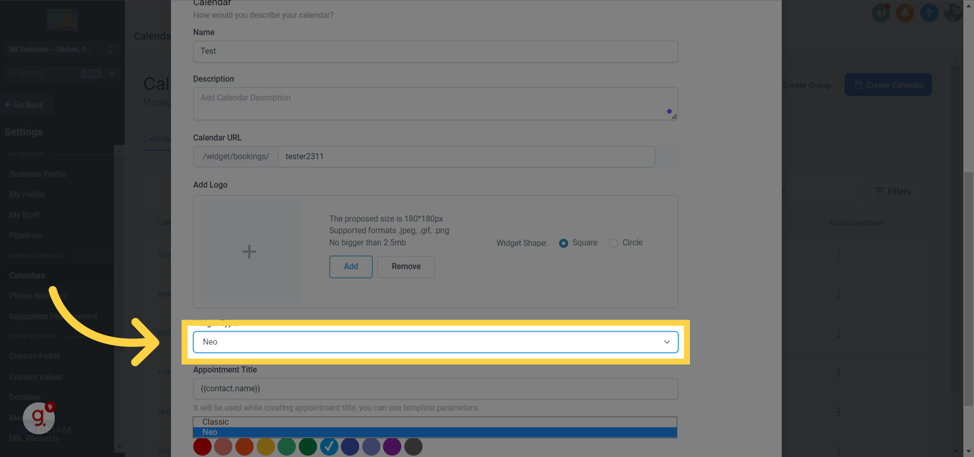 How to configure Staff Member selection in Round Robin Calendars? – preview