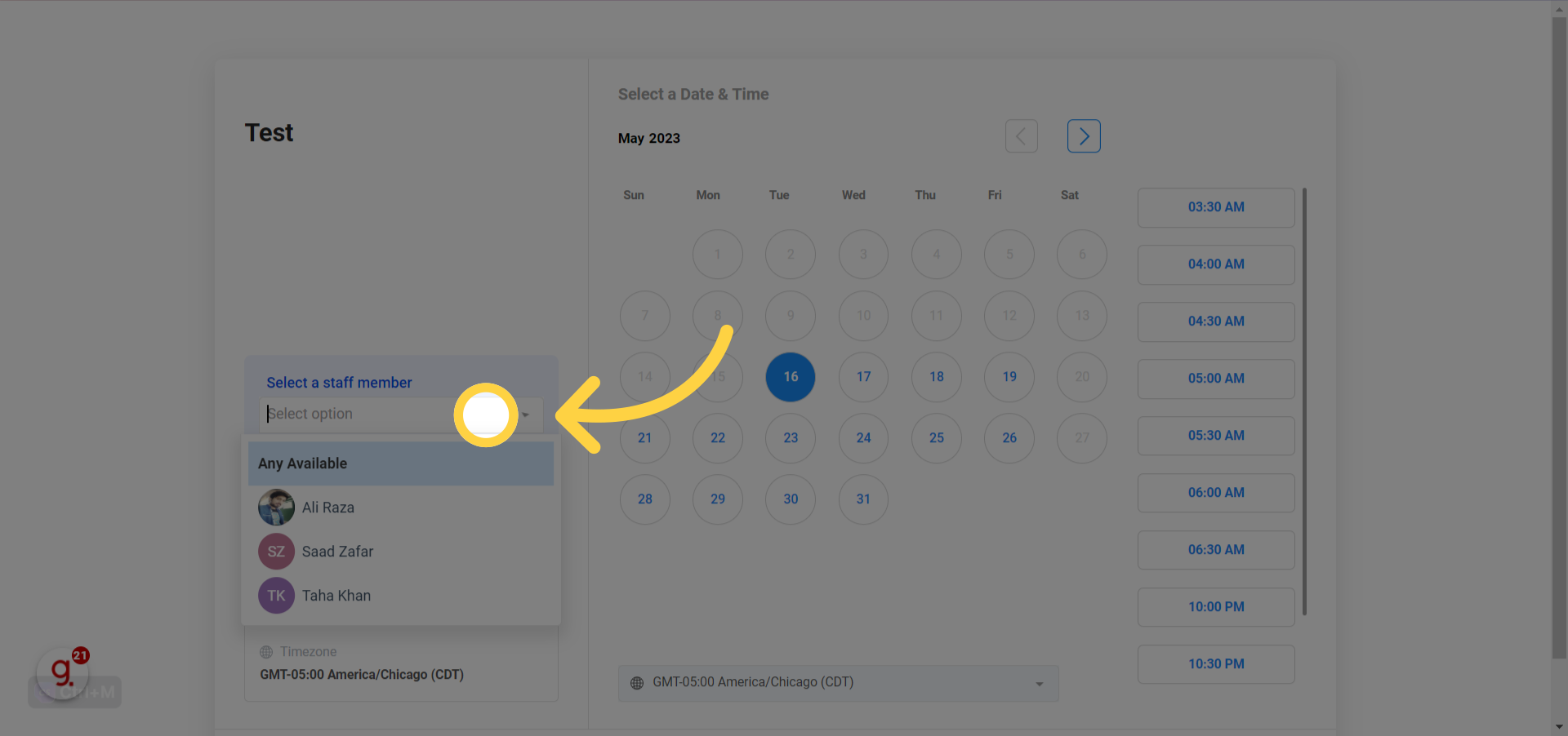 How to configure Staff Member selection in Round Robin Calendars? – preview