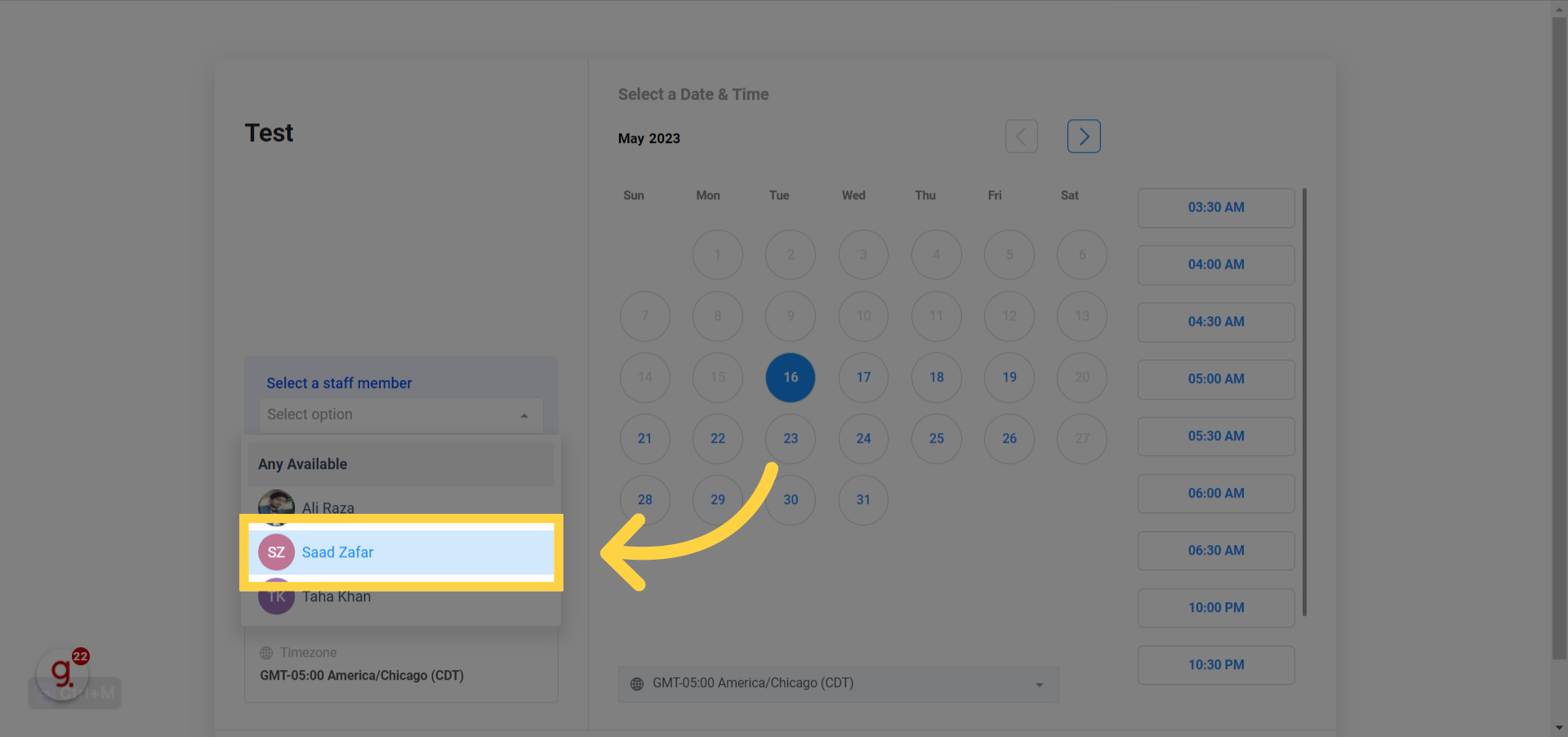 How to configure Staff Member selection in Round Robin Calendars? – preview