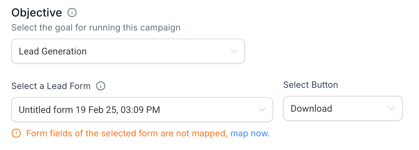 How to create a Facebook form in Ad Manager – Field Mapping Prompt