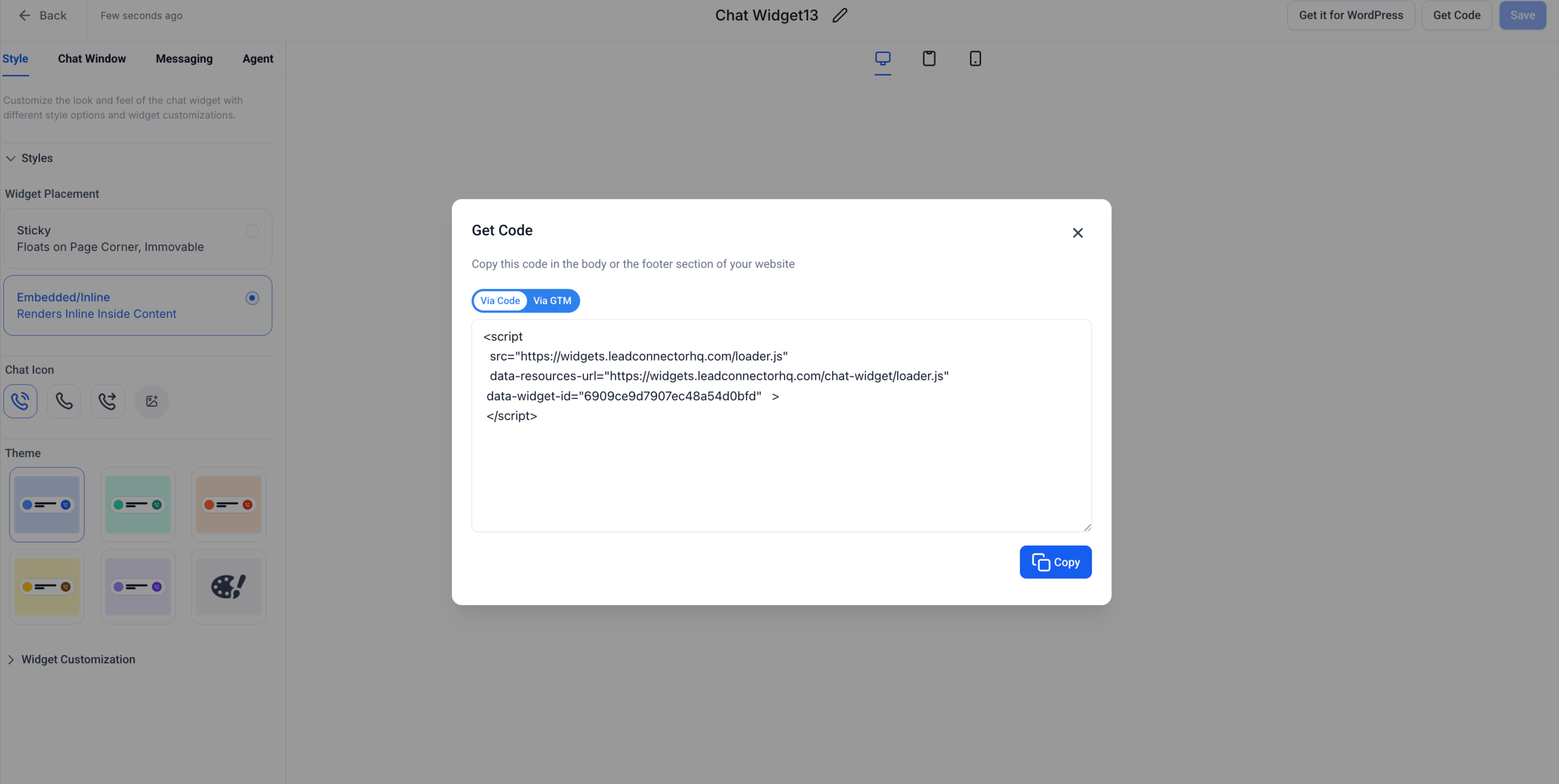How to create an Embedded Voice AI Chat Widget – Step 5: Generate the Embed Code