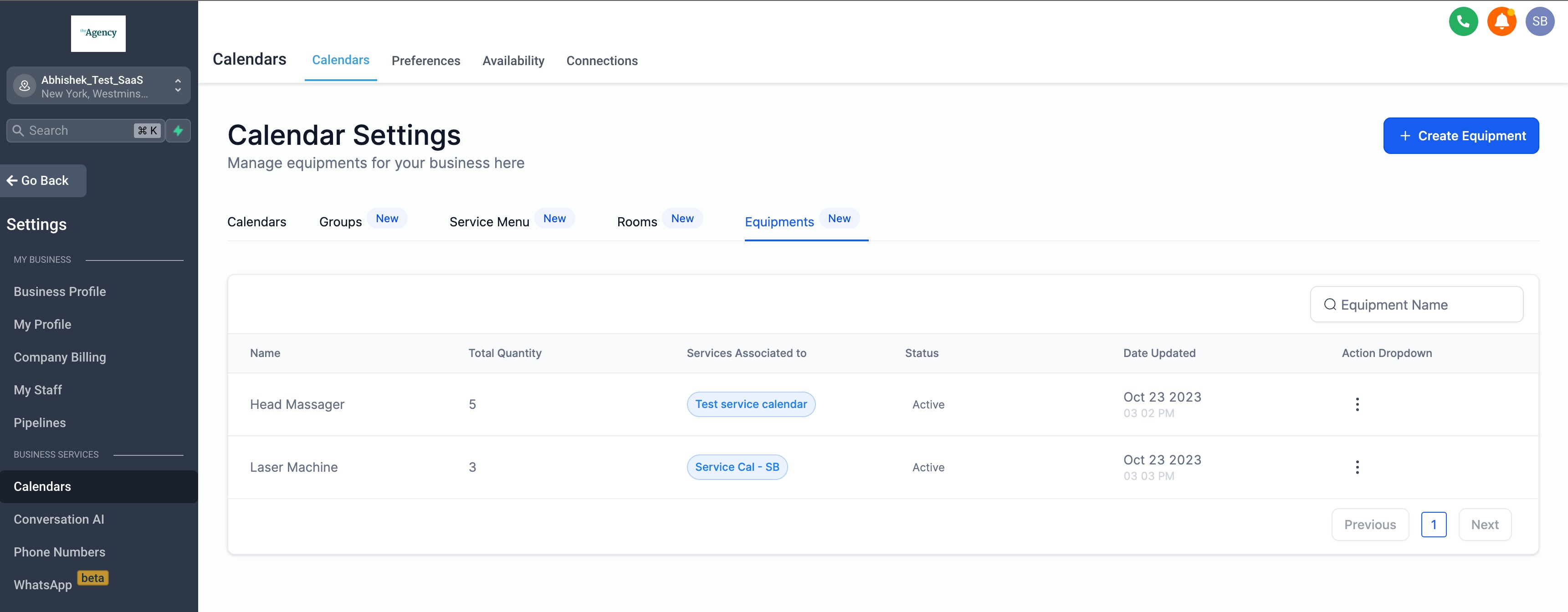 How to create Equipments? – Screenshot 2
