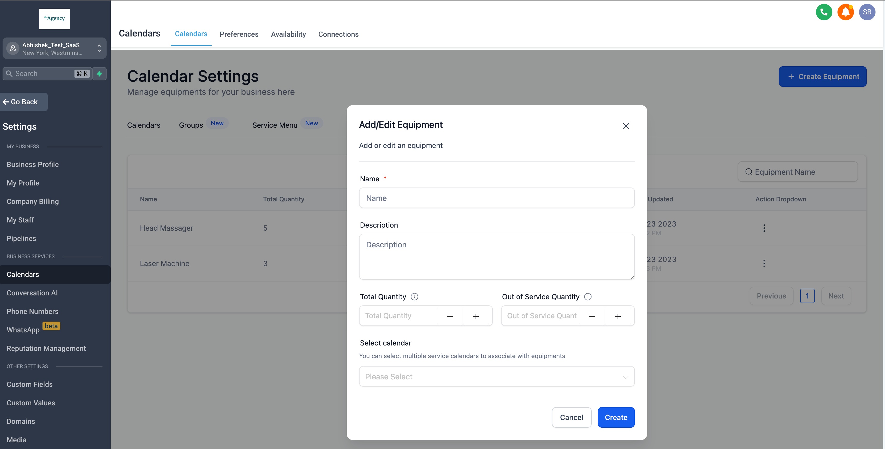 How to create Equipments? – Screenshot 3