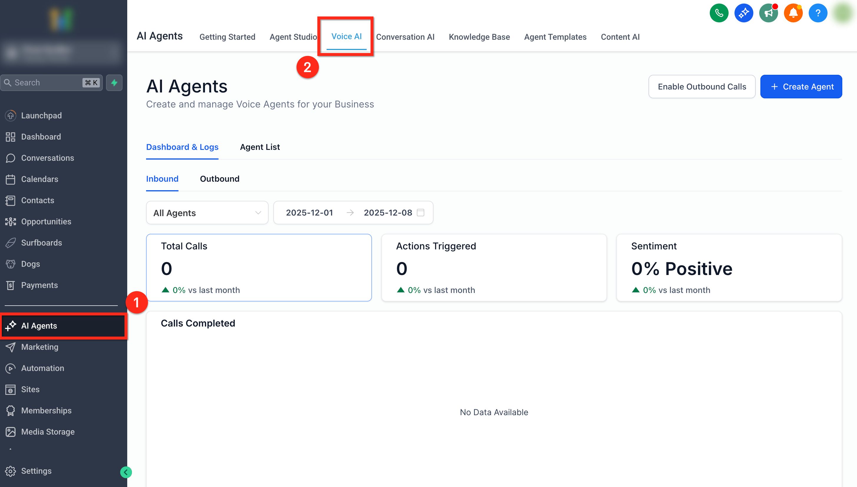How to Edit a Voice AI Agents Voice – Step 1: Open AI Agents